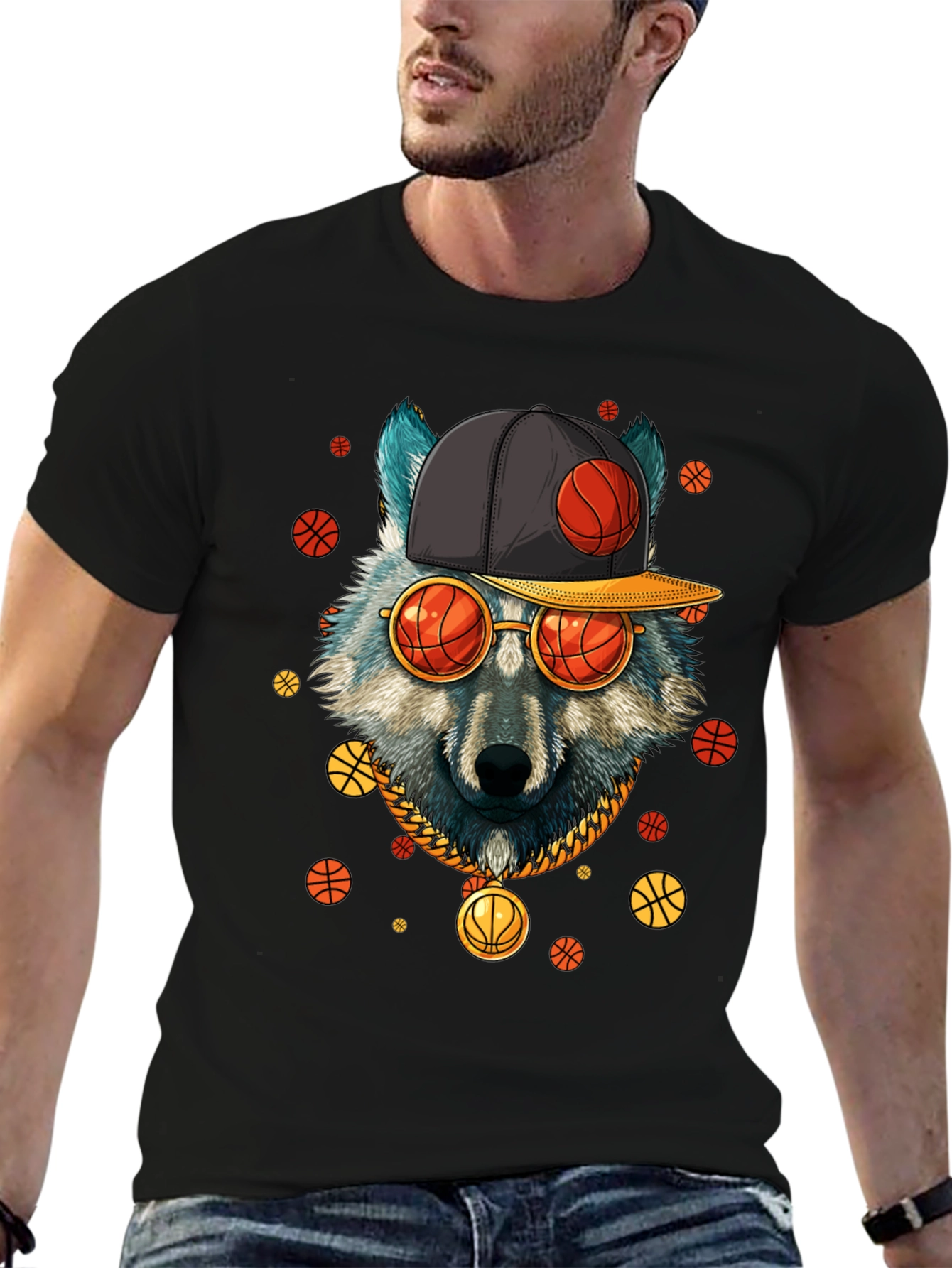 Wolf Basketball Black T-Shirt