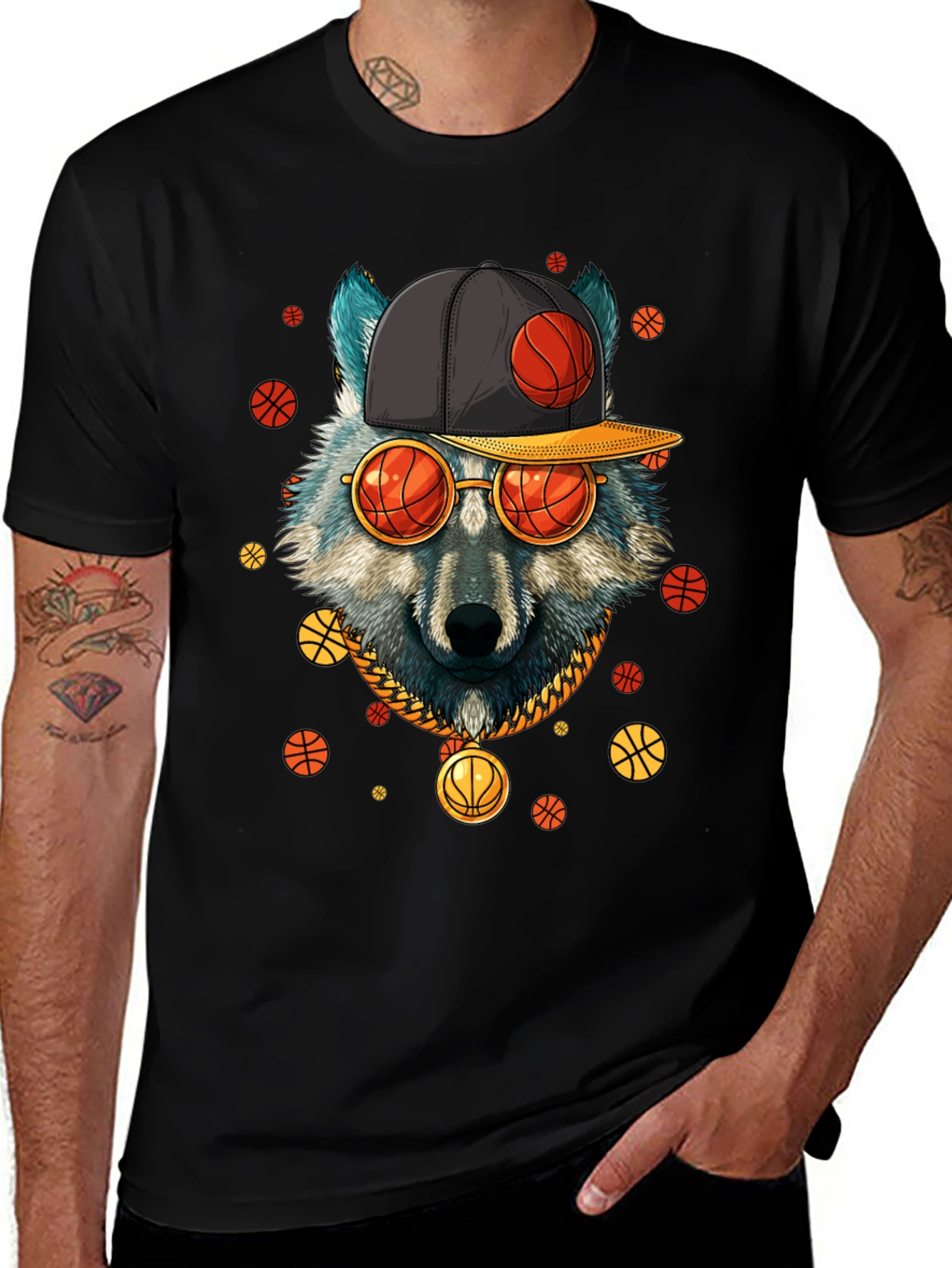 Wolf Basketball Black T-Shirt