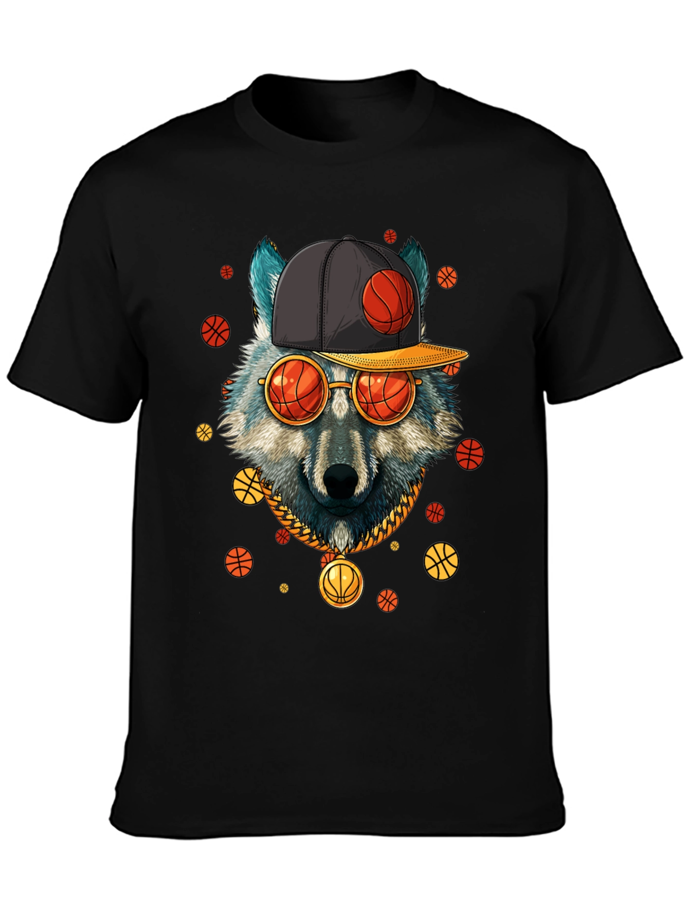 Wolf Basketball Black T-Shirt