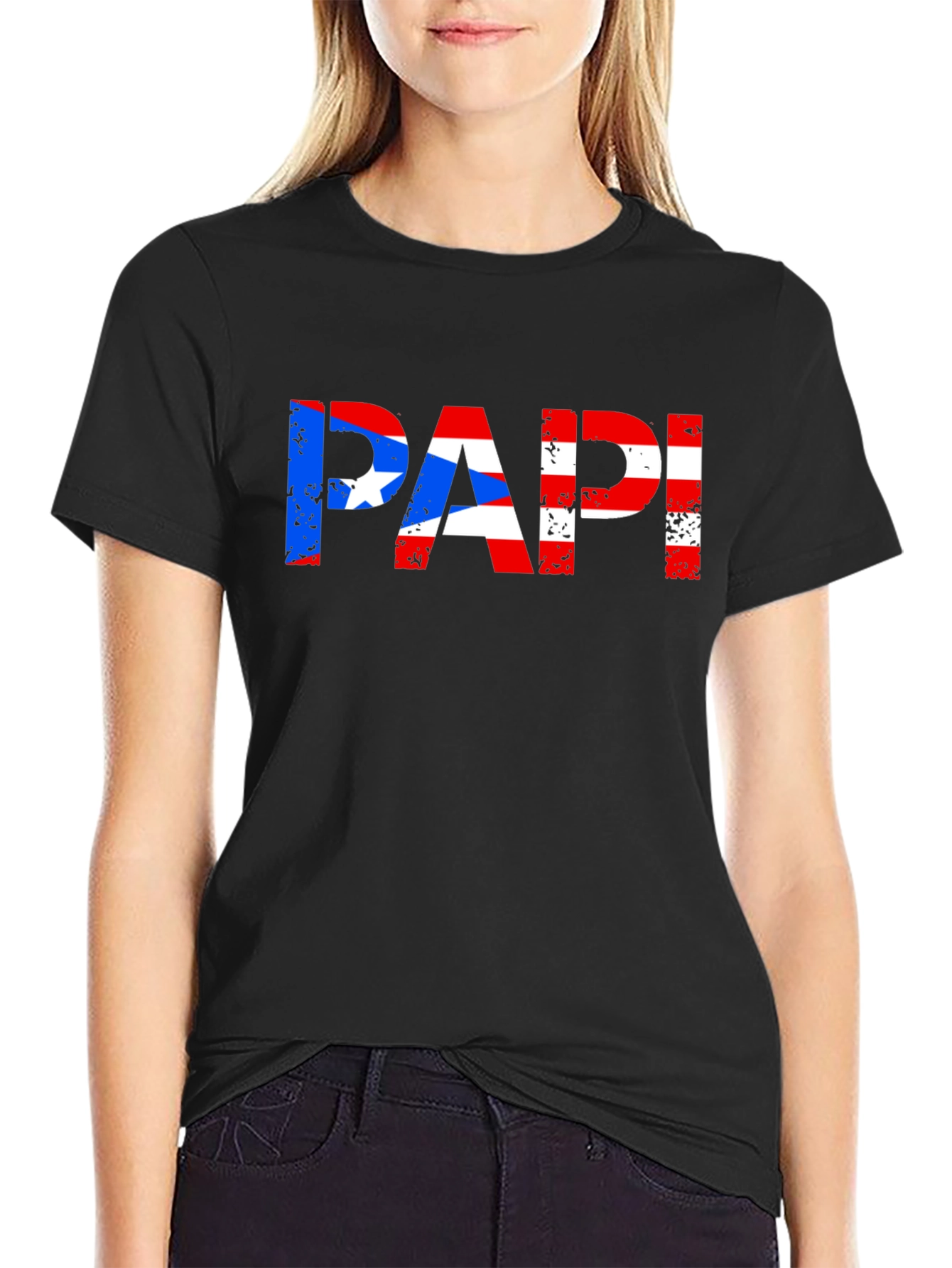 Puerto Rican Flag PAPI T-Shirt - Black
