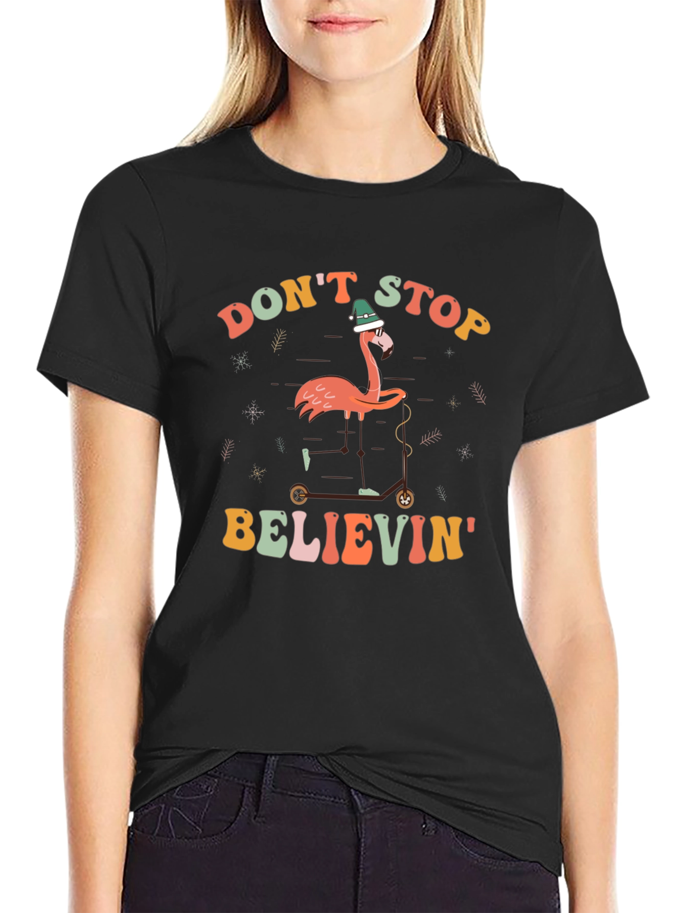 Dont Stop Believin Flamingo T-Shirt