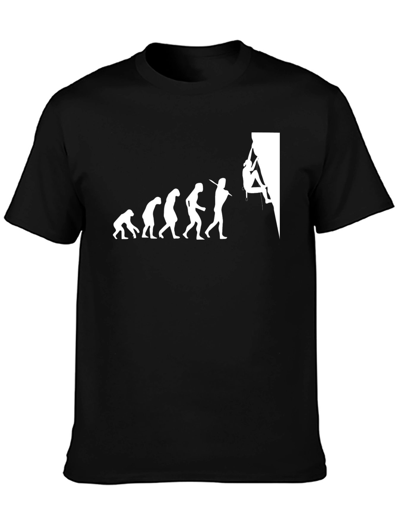 Evolution of Rock Climbing T-Shirt - Black Cotton Tee