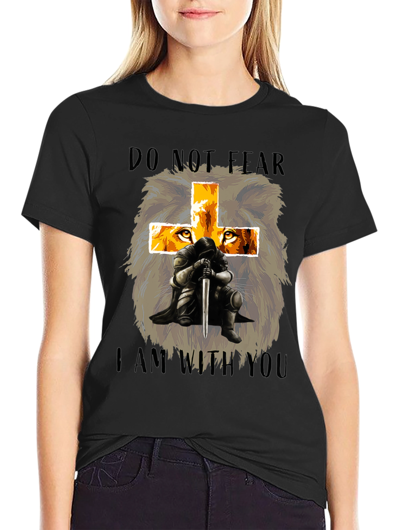 Lion Knight Graphic Tee - Faith Inspired Shirt