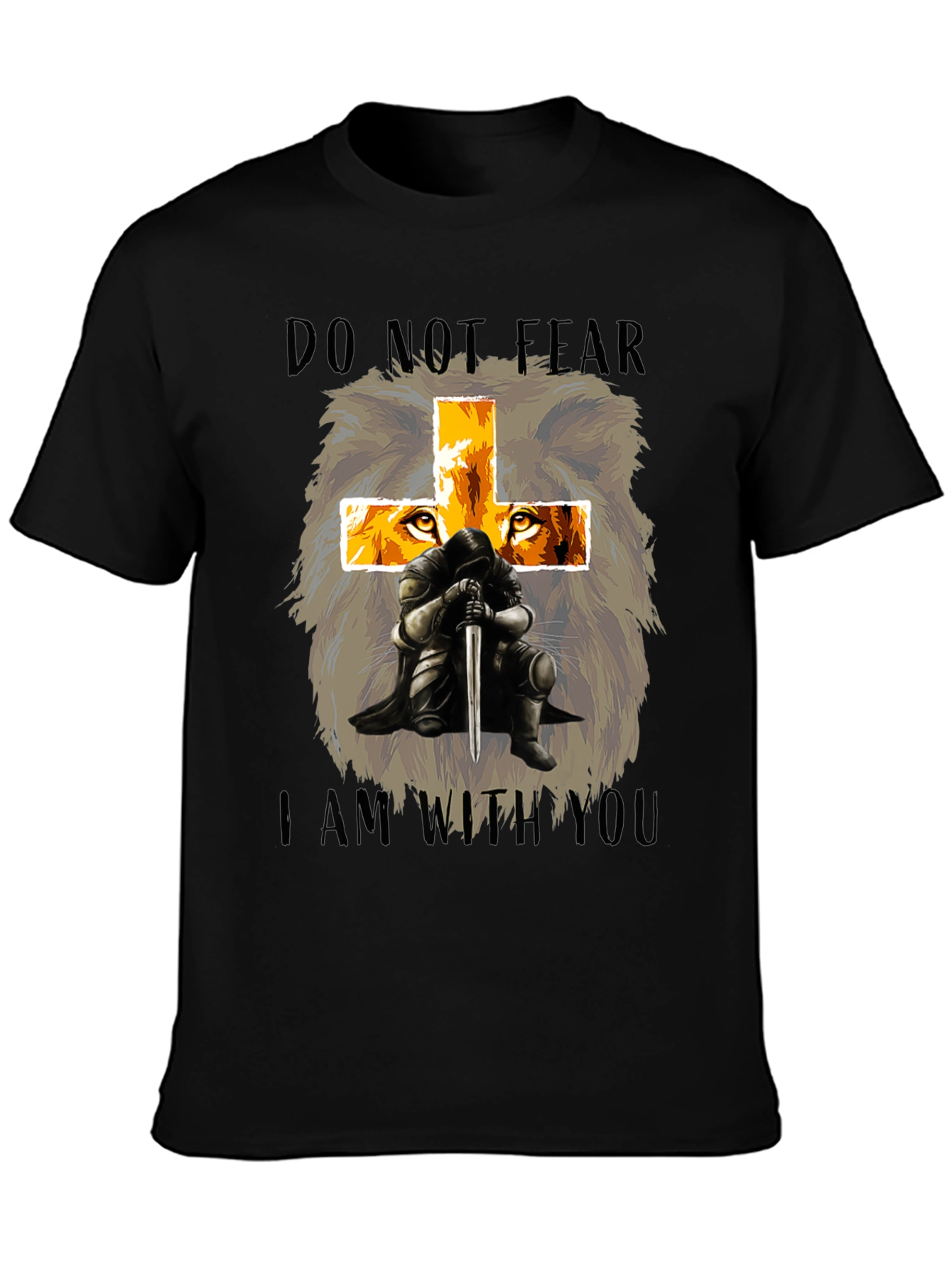 Lion Knight Graphic Tee - Faith Inspired Shirt