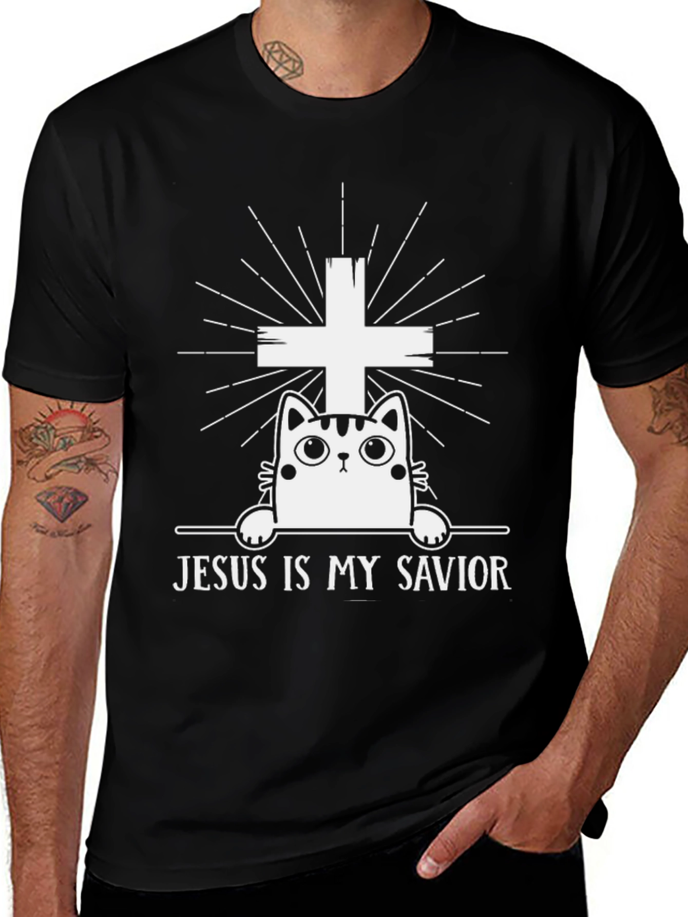 Jesus is My Savior Cat T-Shirt
