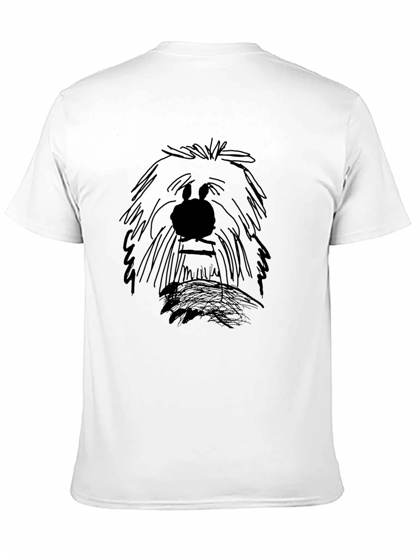 Cartoon Dog Sketch Graphic Tee - Black