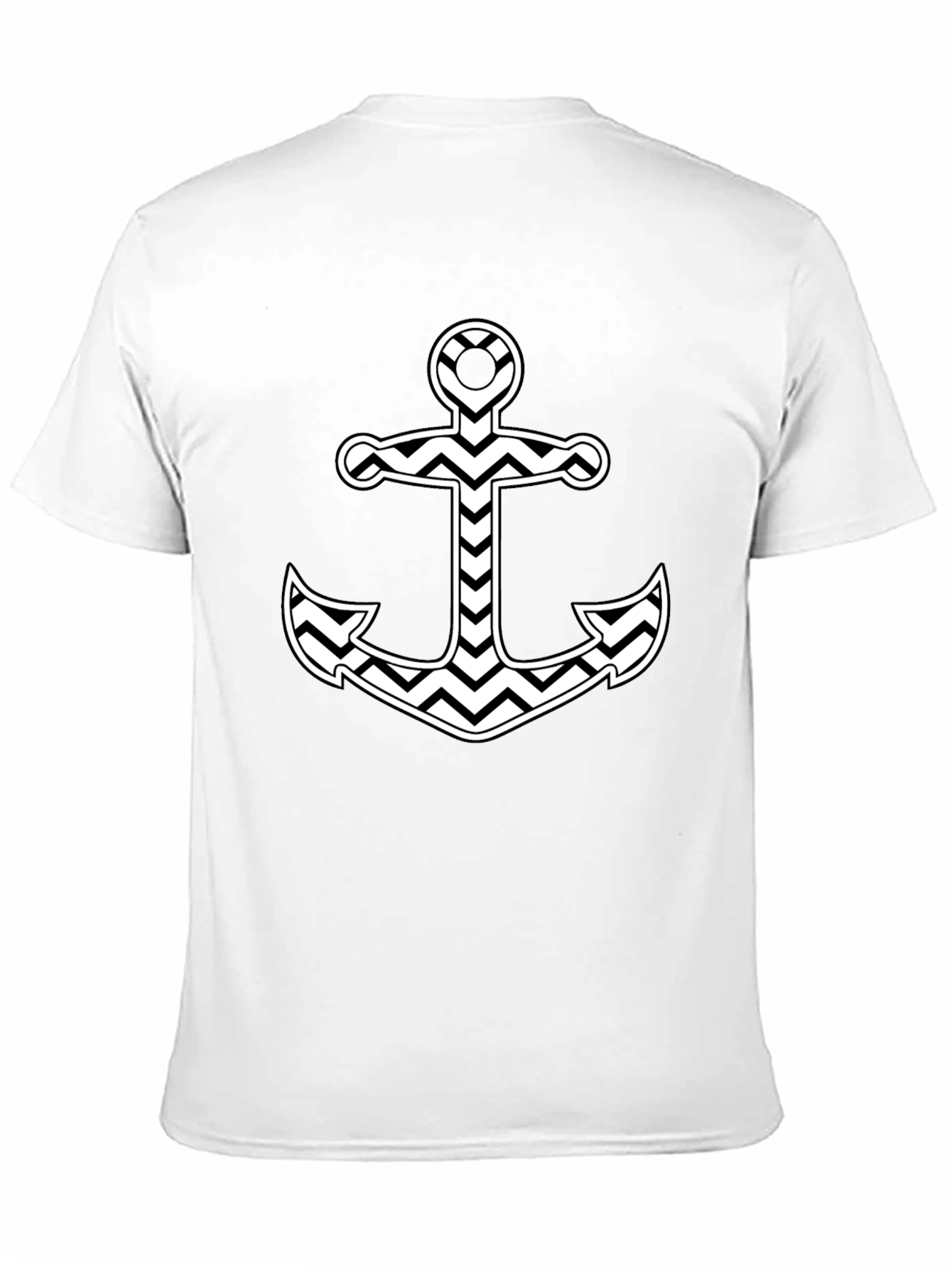 Nautical Anchor Chevron T-Shirt - Black