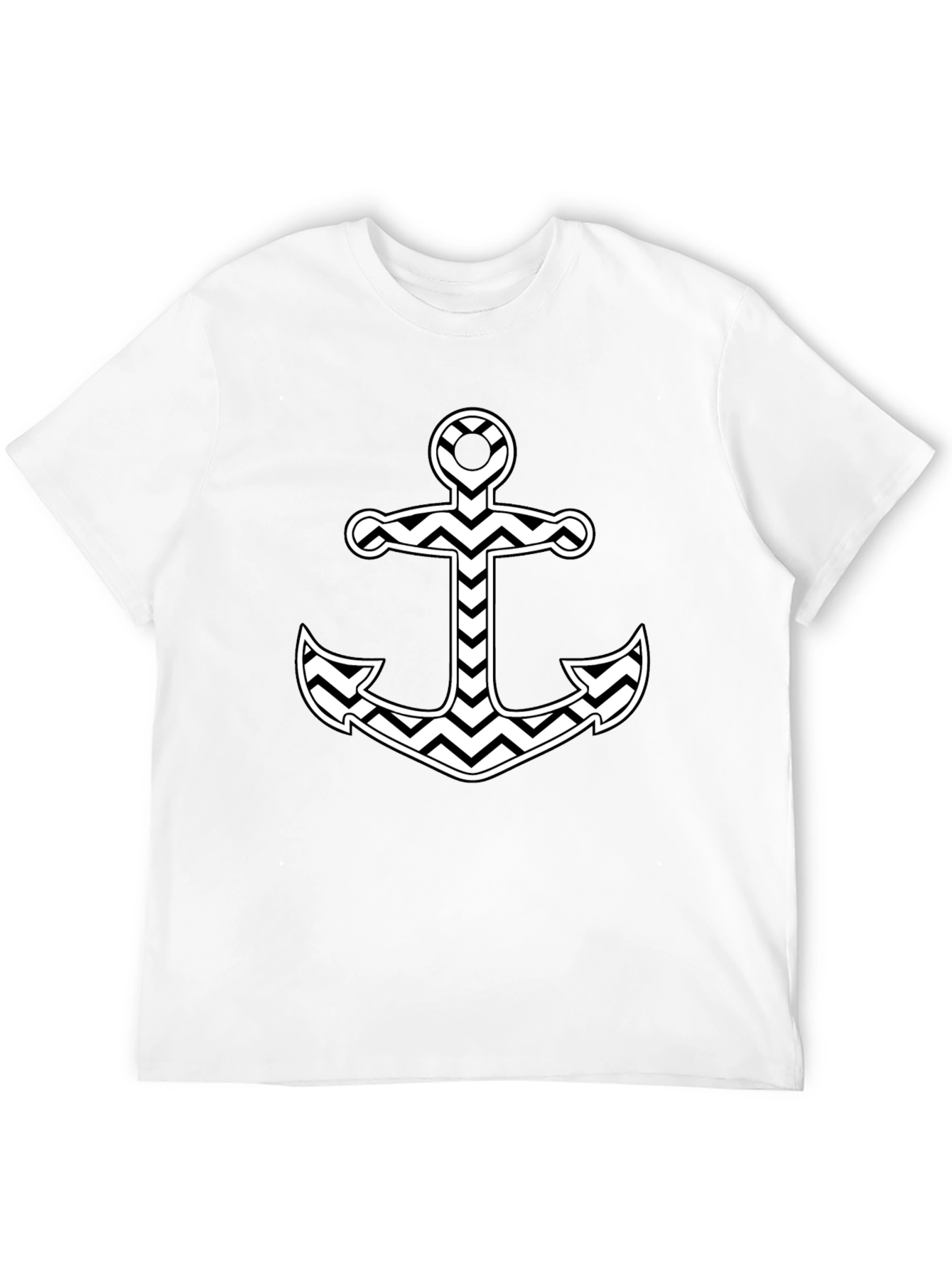Nautical Anchor Chevron T-Shirt - Black
