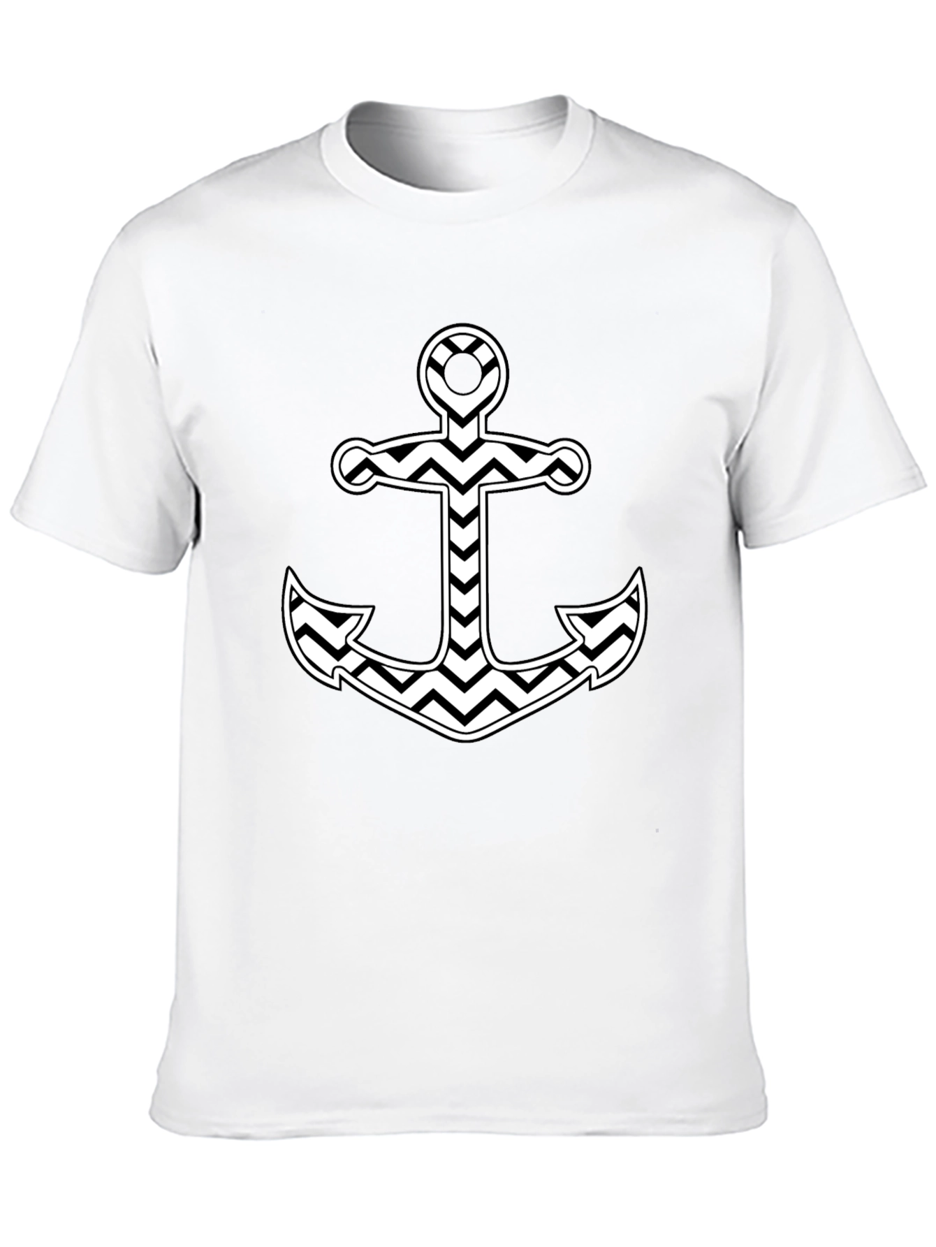 Nautical Anchor Chevron T-Shirt - Black
