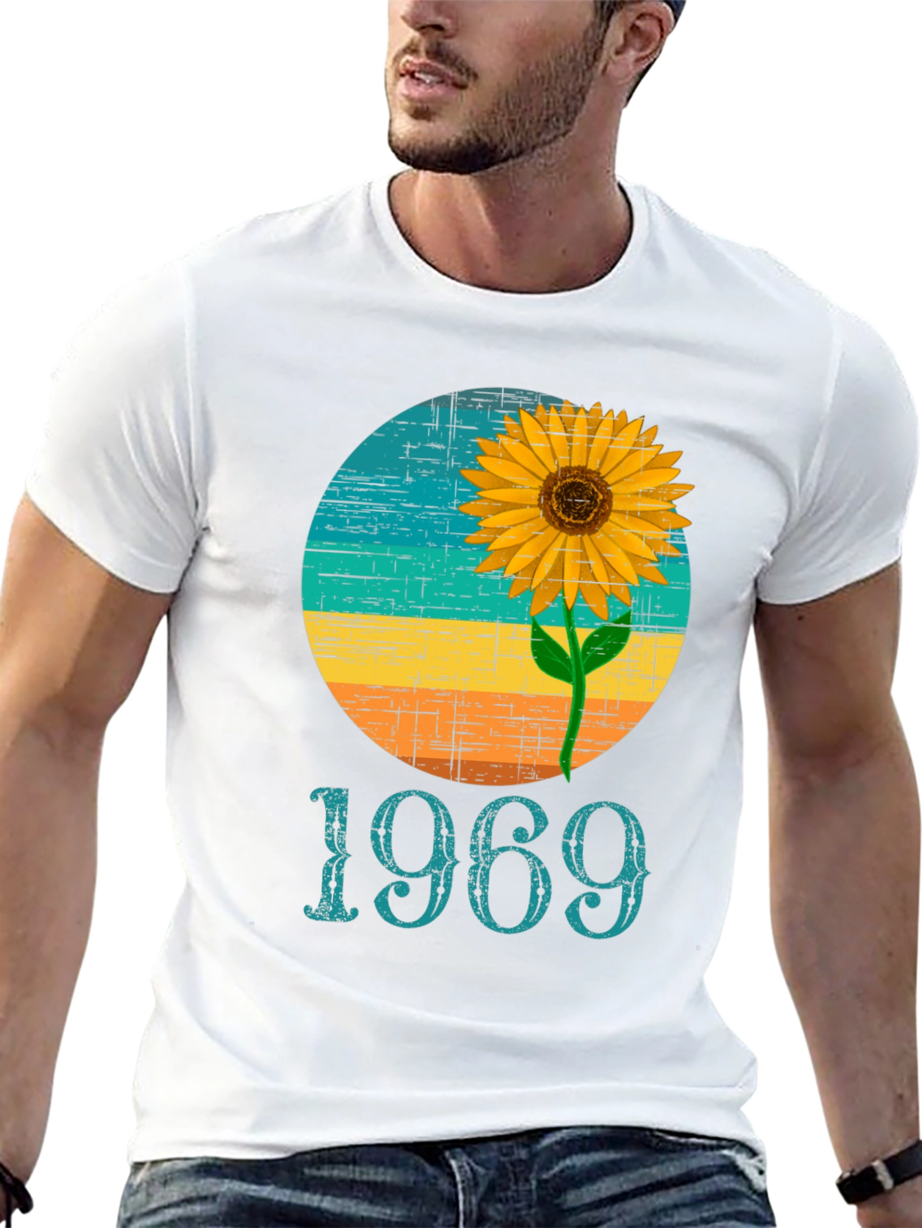 Retro 1969 Sunflower Graphic T-Shirt