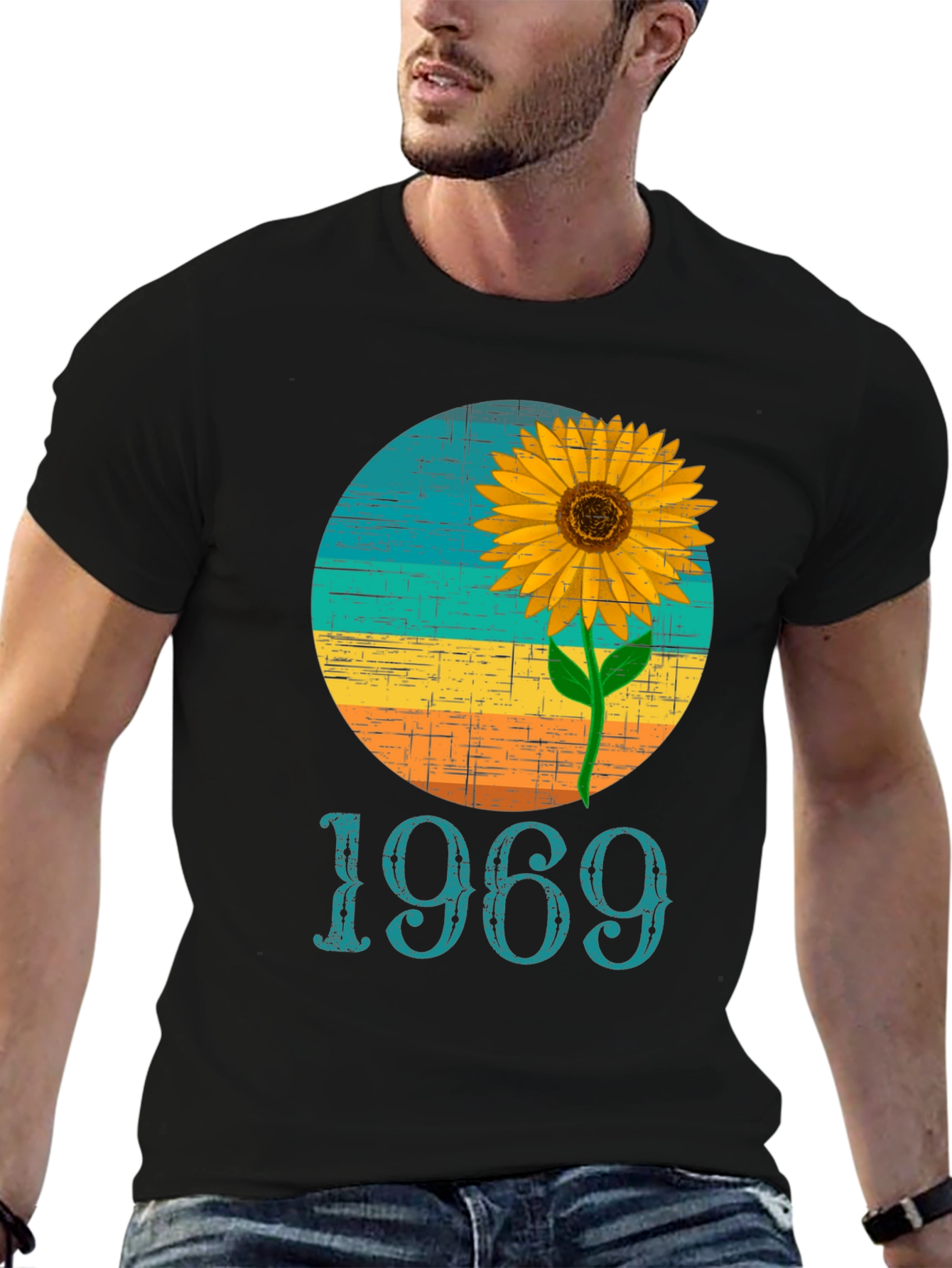 Retro 1969 Sunflower Graphic T-Shirt