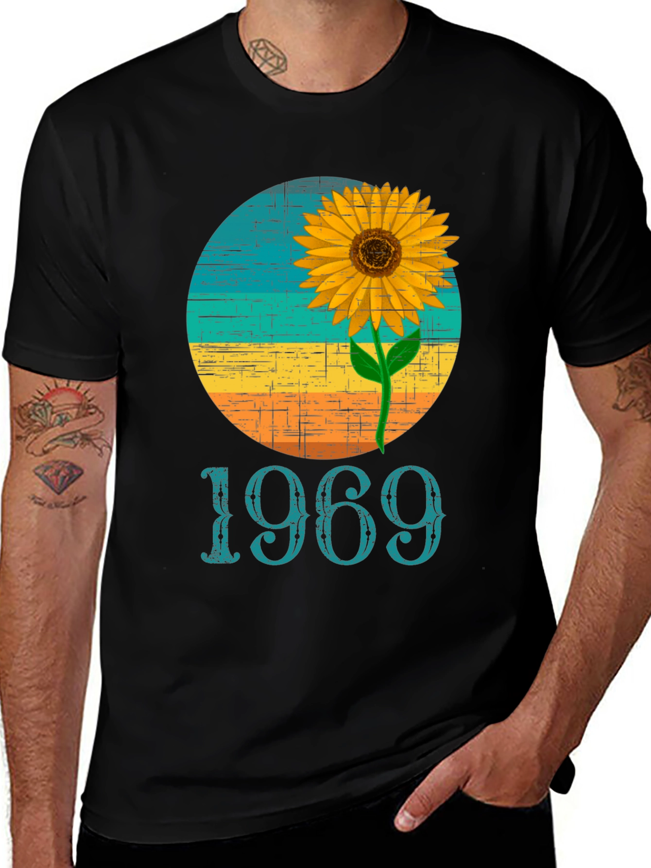 Retro 1969 Sunflower Graphic T-Shirt