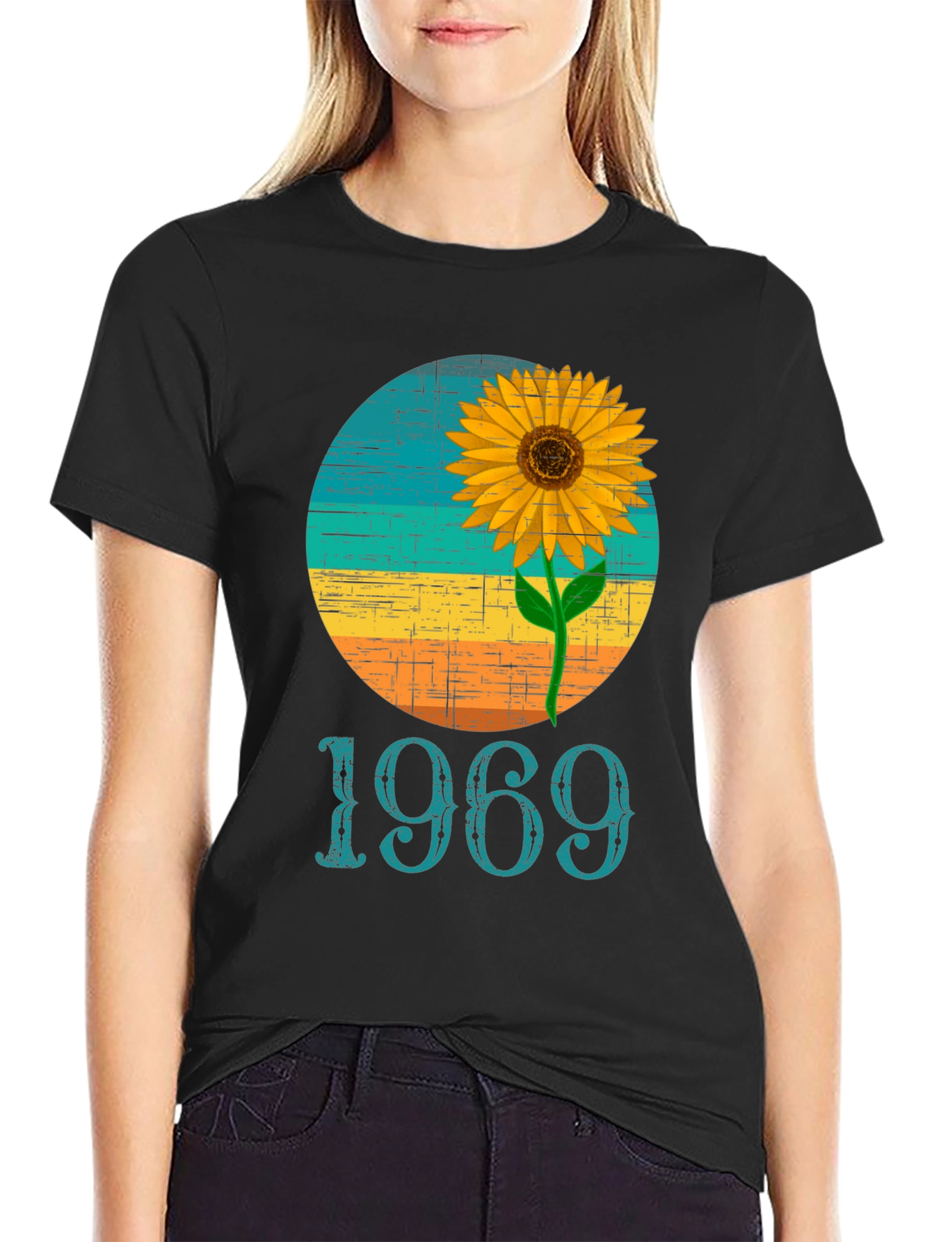 Retro 1969 Sunflower Graphic T-Shirt