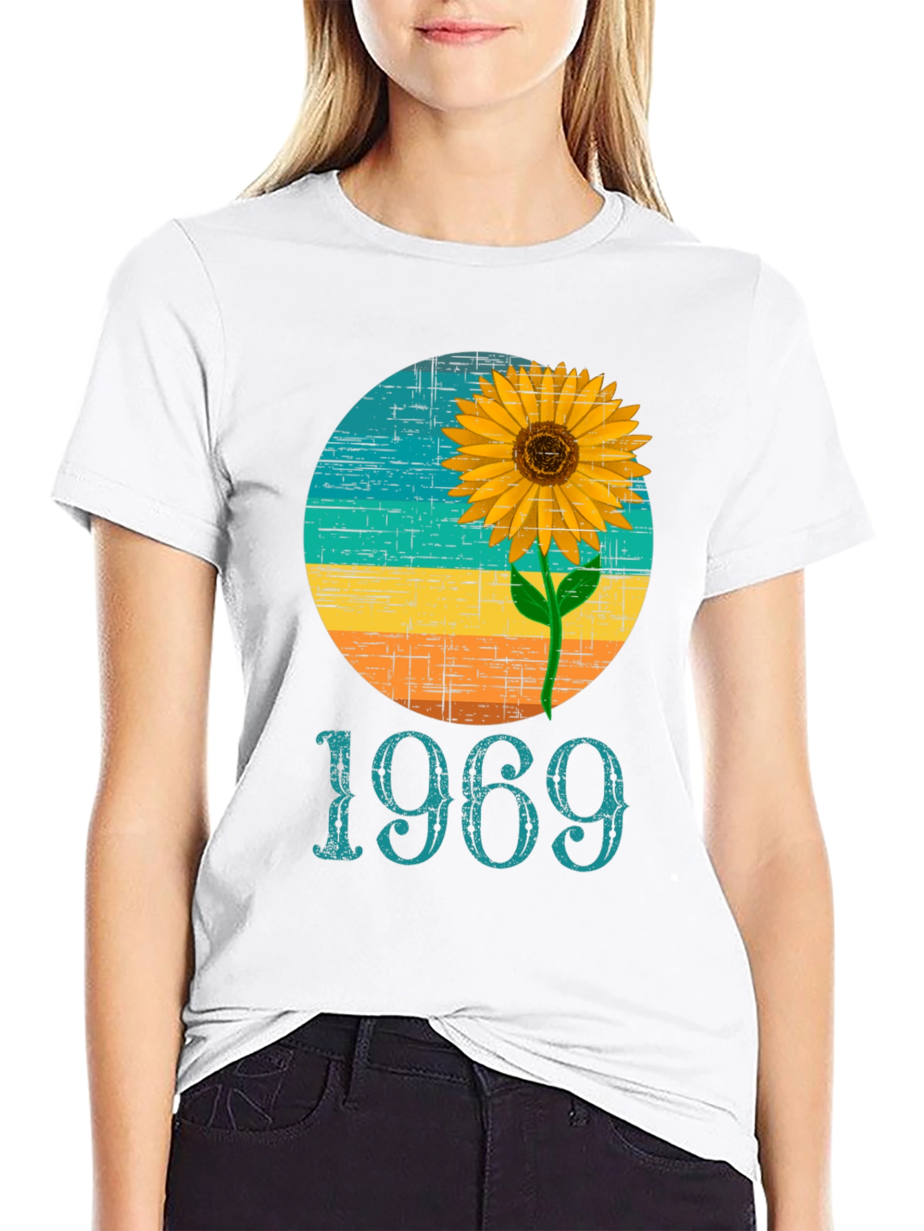 Retro 1969 Sunflower Graphic T-Shirt