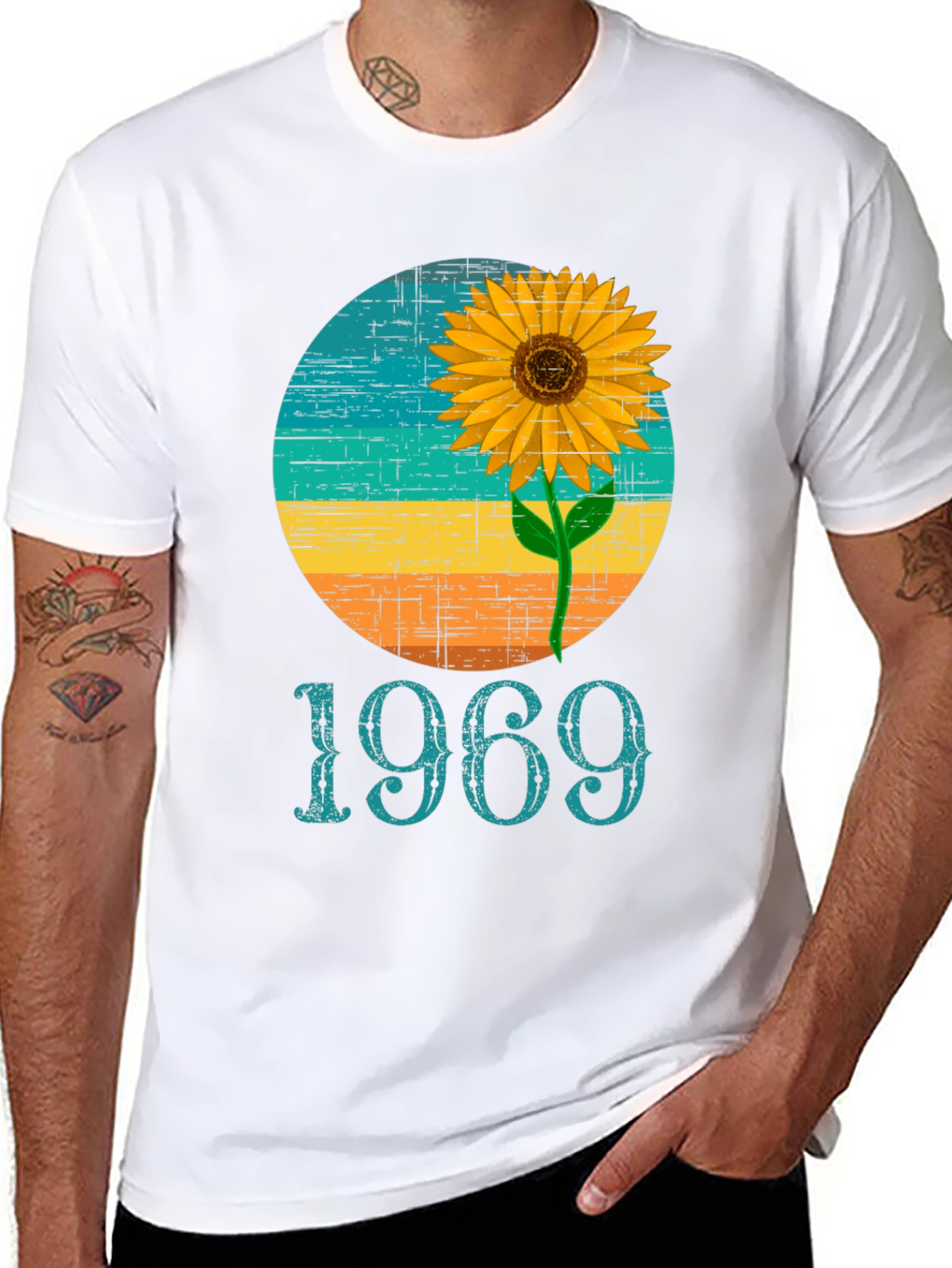 Retro 1969 Sunflower Graphic T-Shirt
