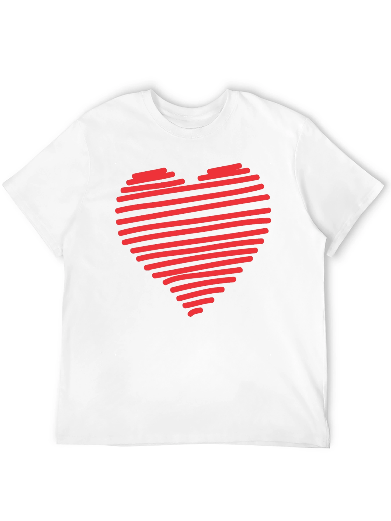 Red Heart Stripes Black T-Shirt Love Graphic Tee