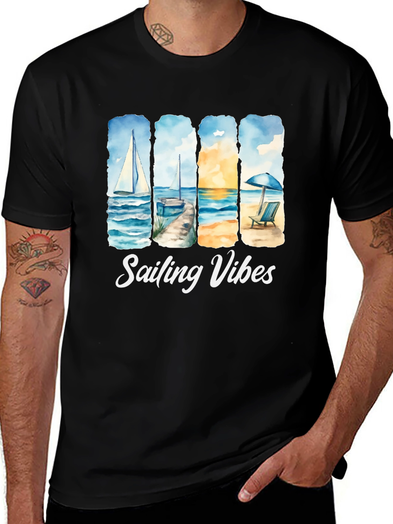 Sailing Vibes T-Shirt - Beach & Ocean Design
