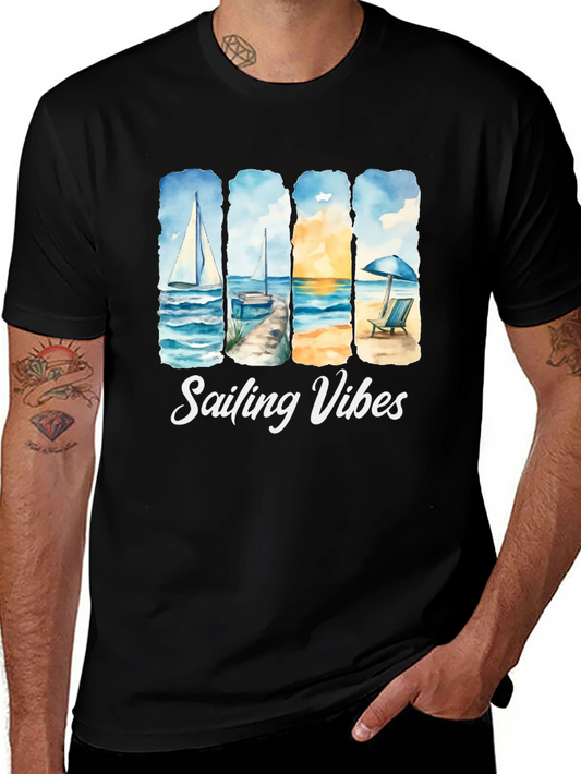 Sailing Vibes T-Shirt - Beach & Ocean Design