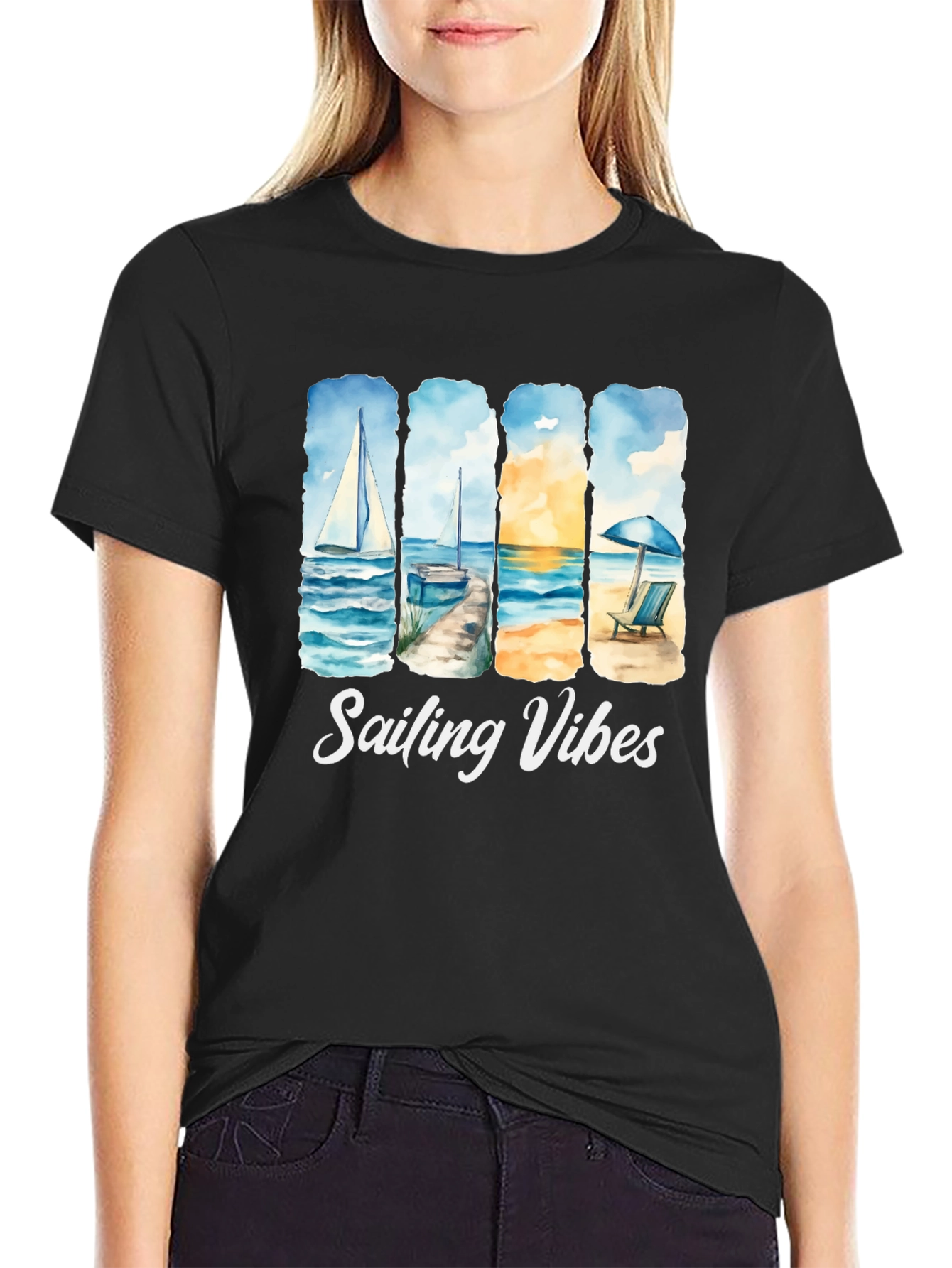 Sailing Vibes T-Shirt - Beach & Ocean Design