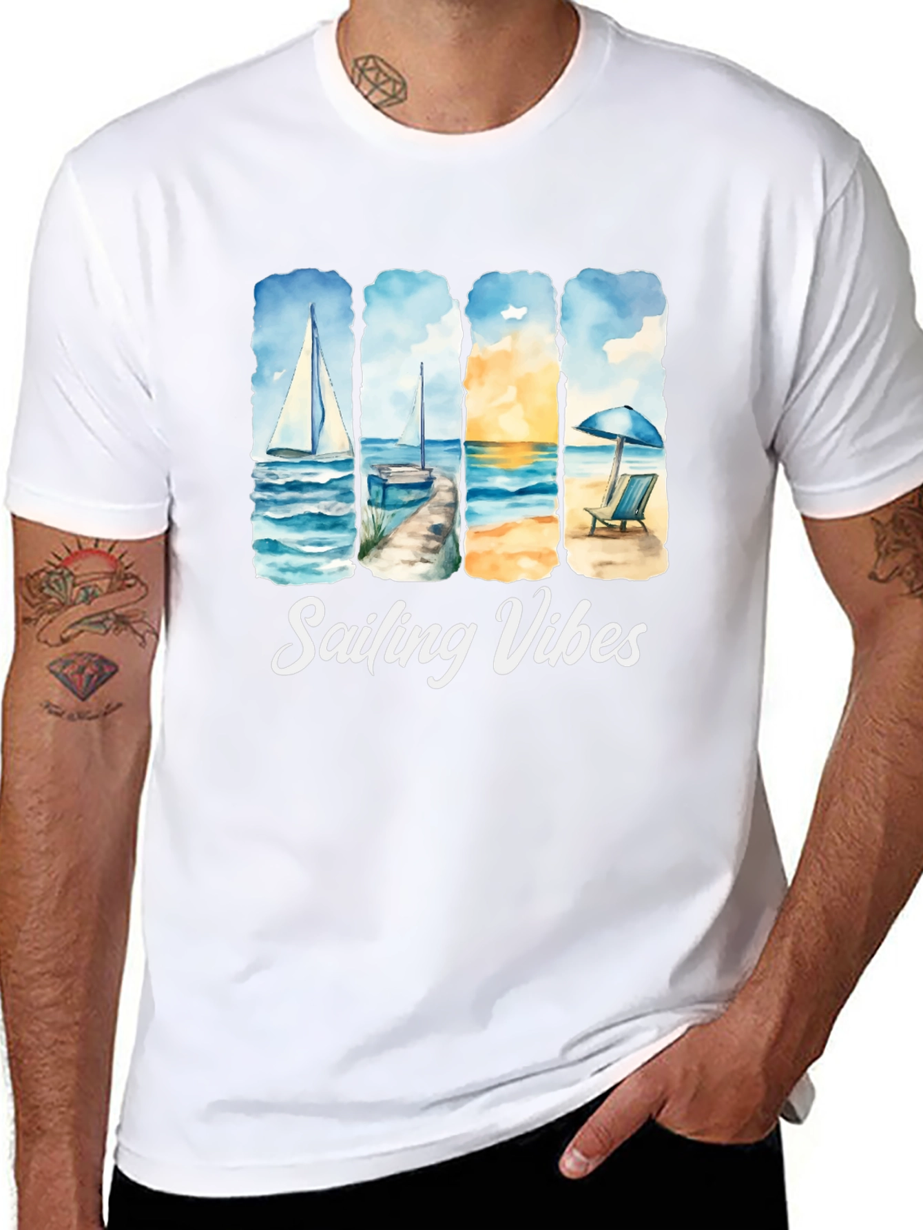 Sailing Vibes T-Shirt - Beach & Ocean Design