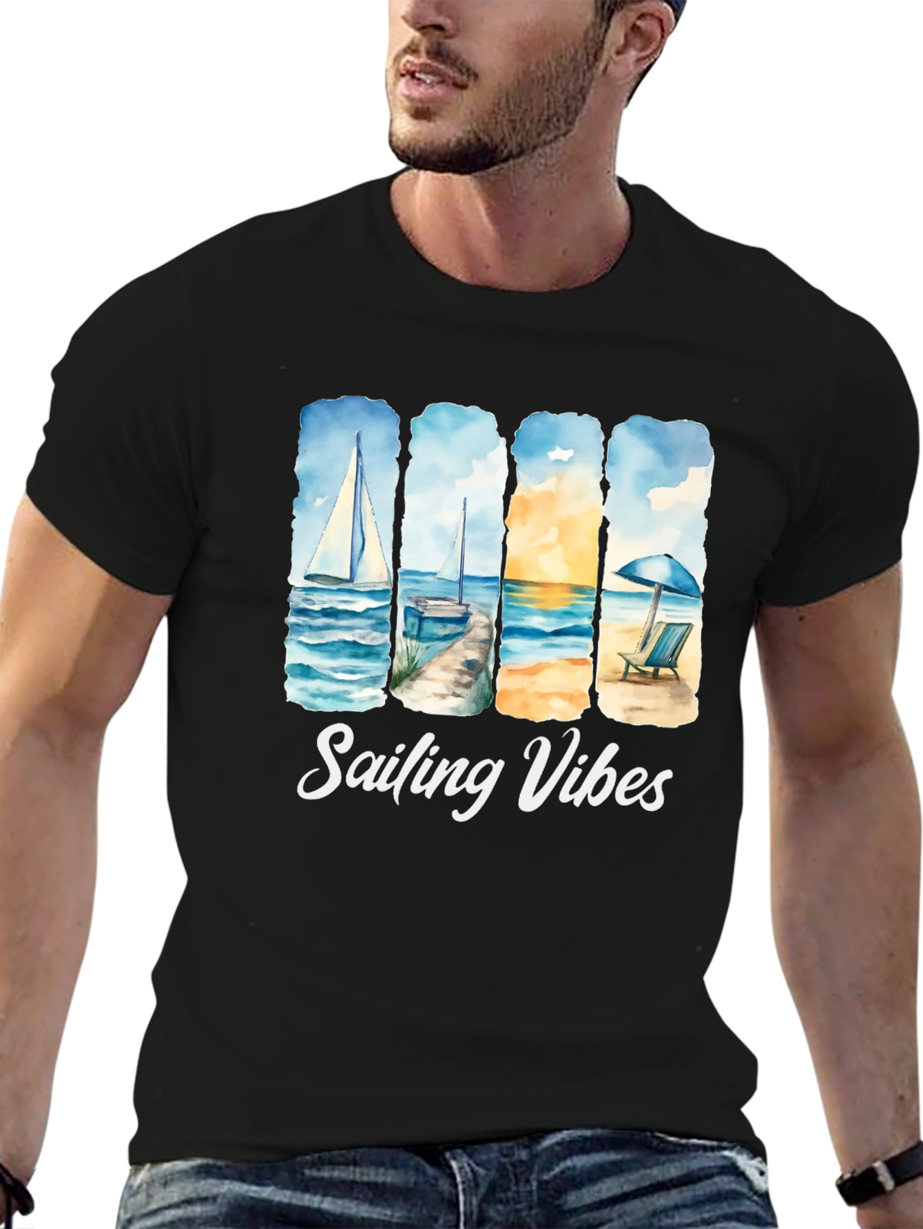 Sailing Vibes T-Shirt - Beach & Ocean Design