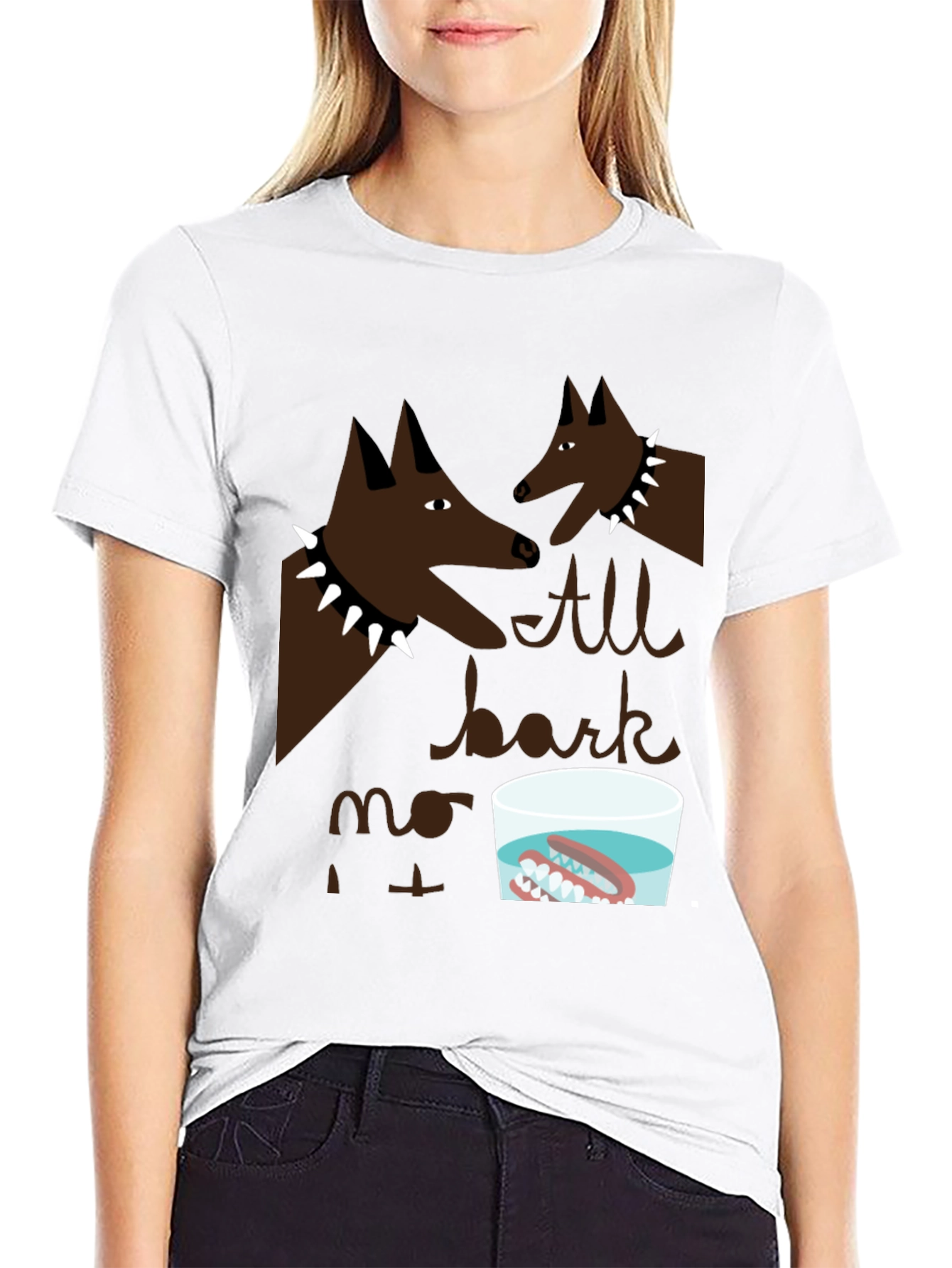 All Bark No Bite T-Shirt Novelty Graphic Tee