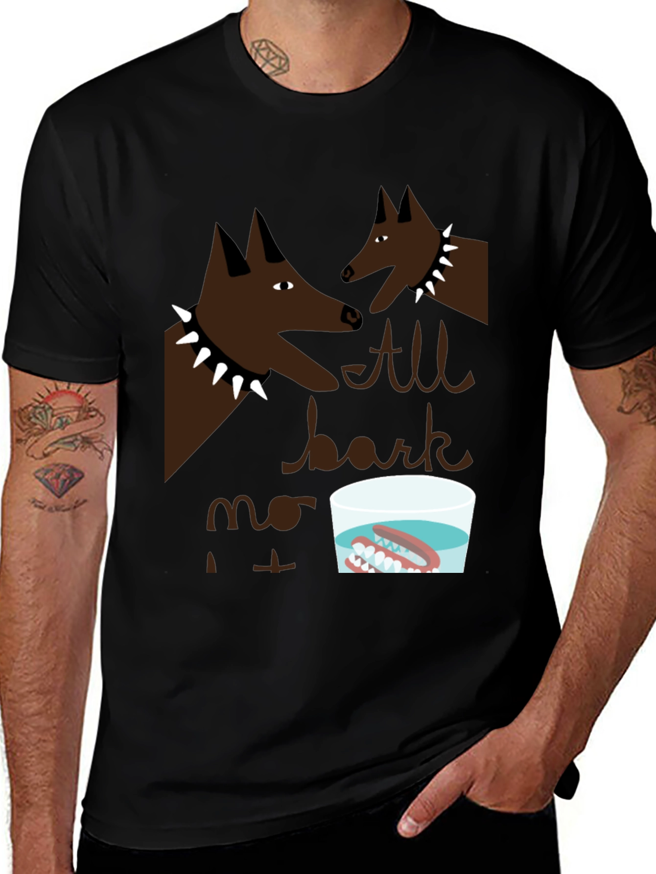 All Bark No Bite T-Shirt Novelty Graphic Tee