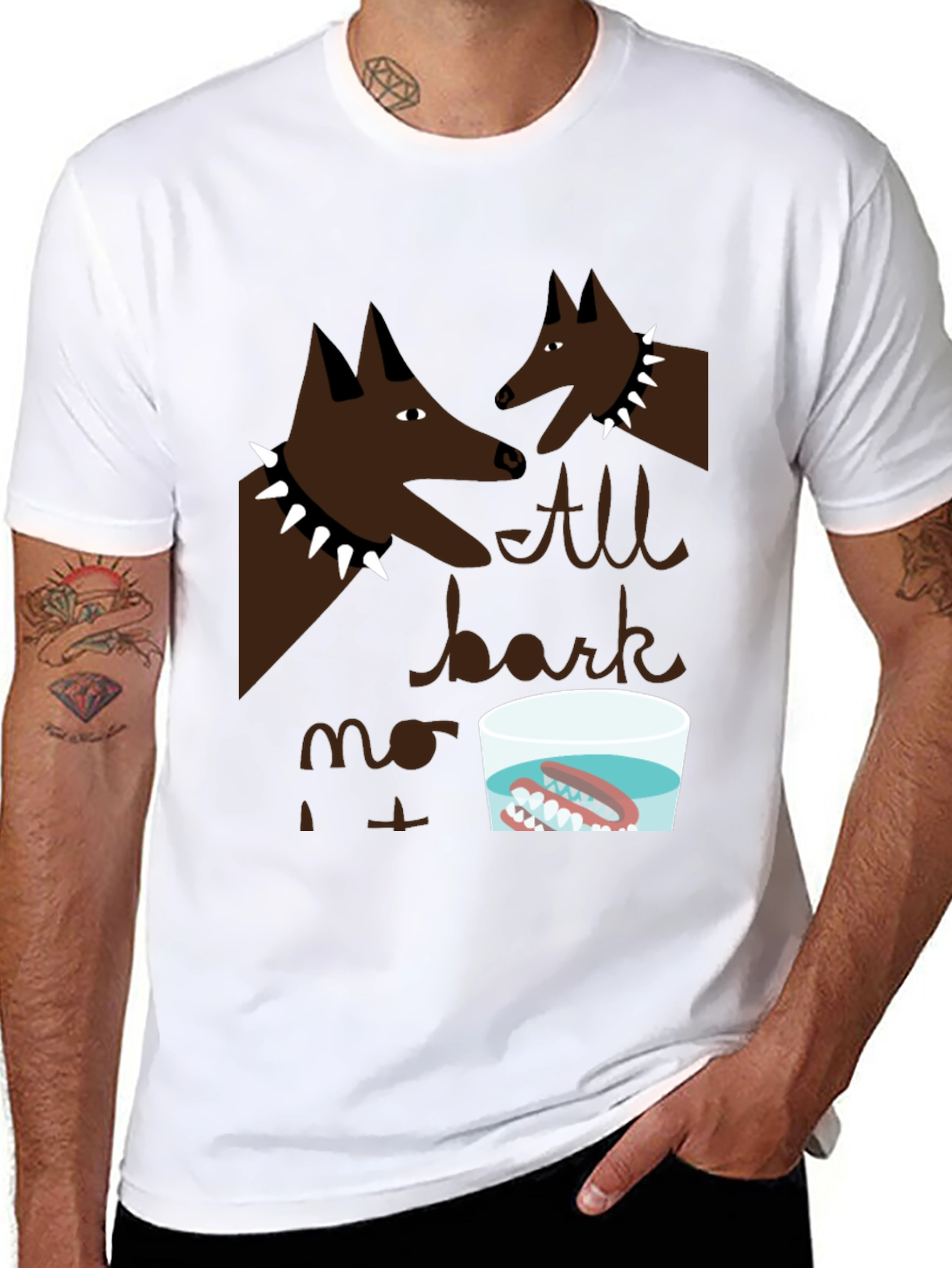All Bark No Bite T-Shirt Novelty Graphic Tee