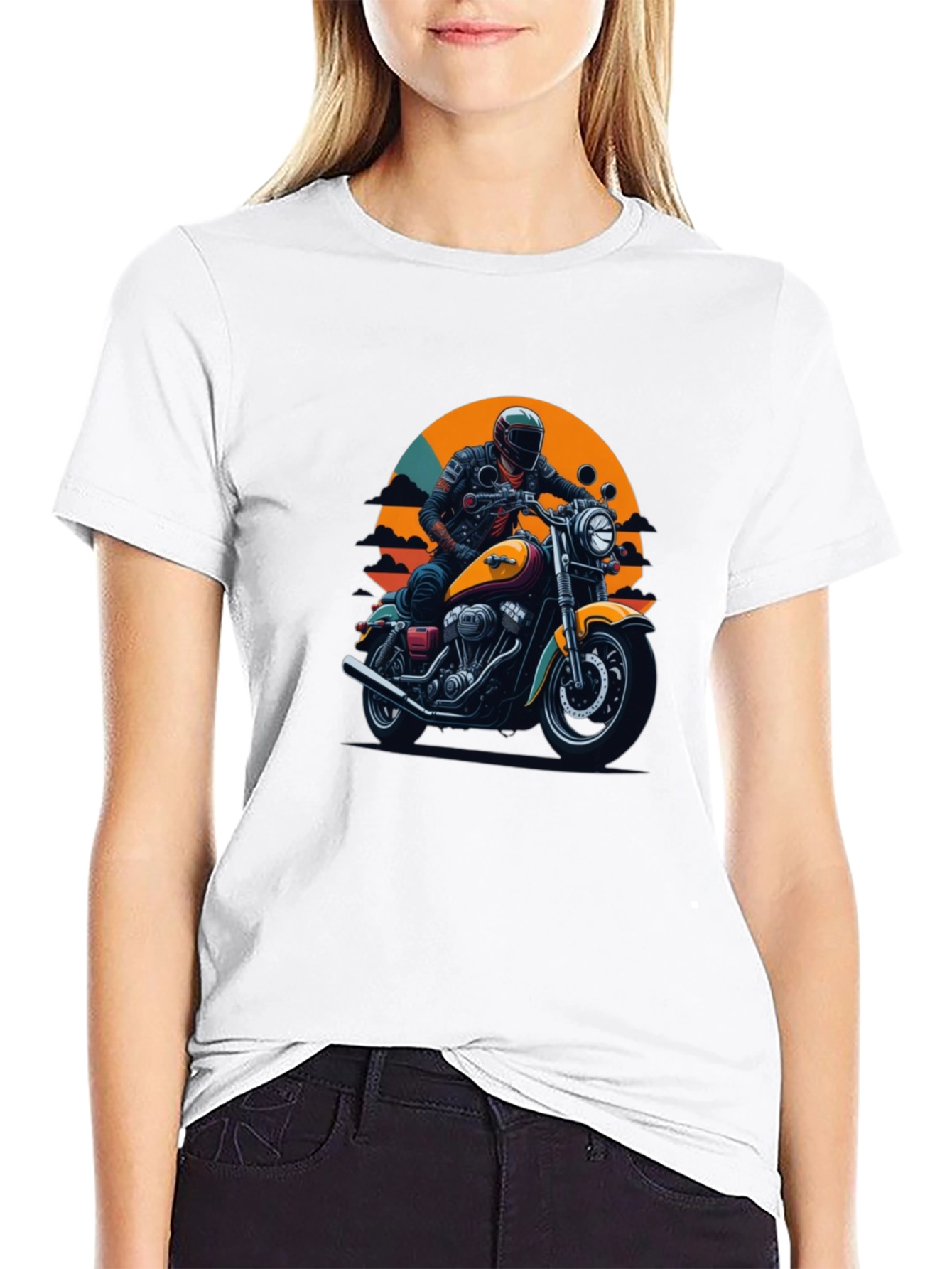 Retro Motorcycle Graphic T-Shirt
