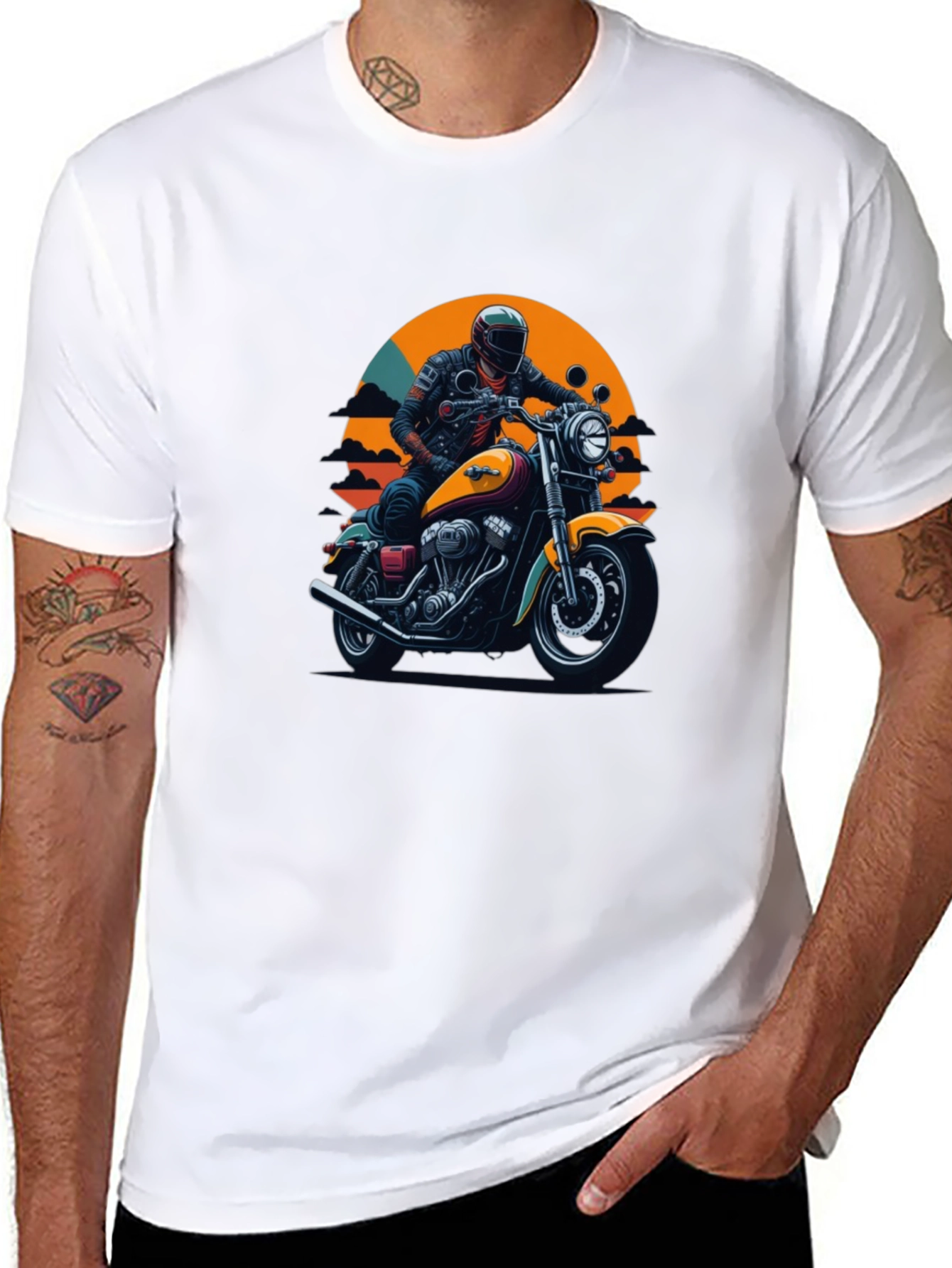 Retro Motorcycle Graphic T-Shirt
