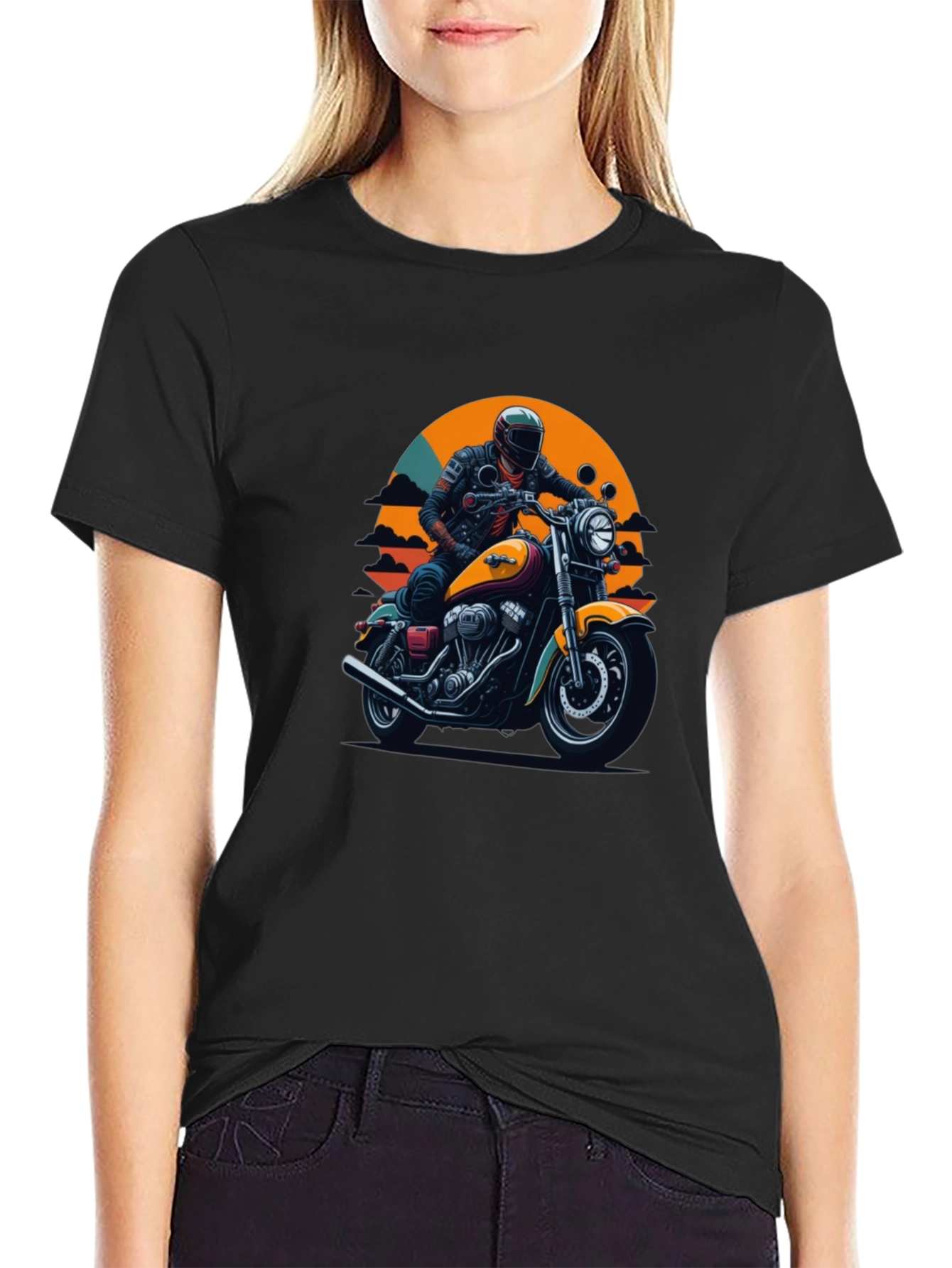 Retro Motorcycle Graphic T-Shirt