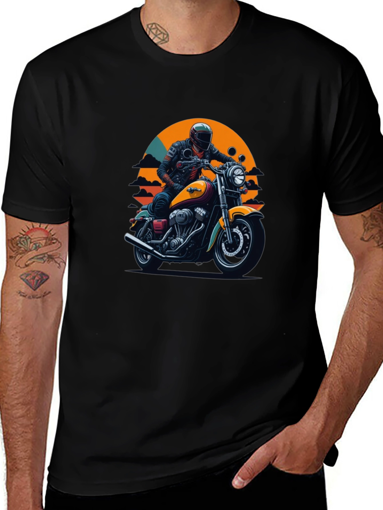 Retro Motorcycle Graphic T-Shirt
