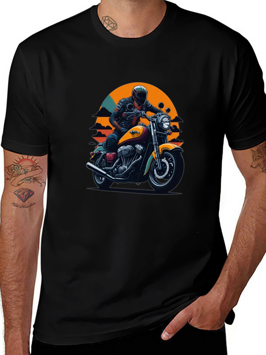 Retro Motorcycle Graphic T-Shirt