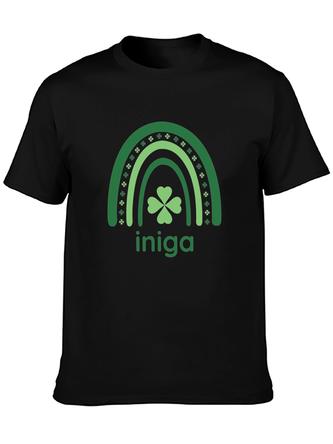 St. Patricks Day Iniga Rainbow Shamrock T-Shirt