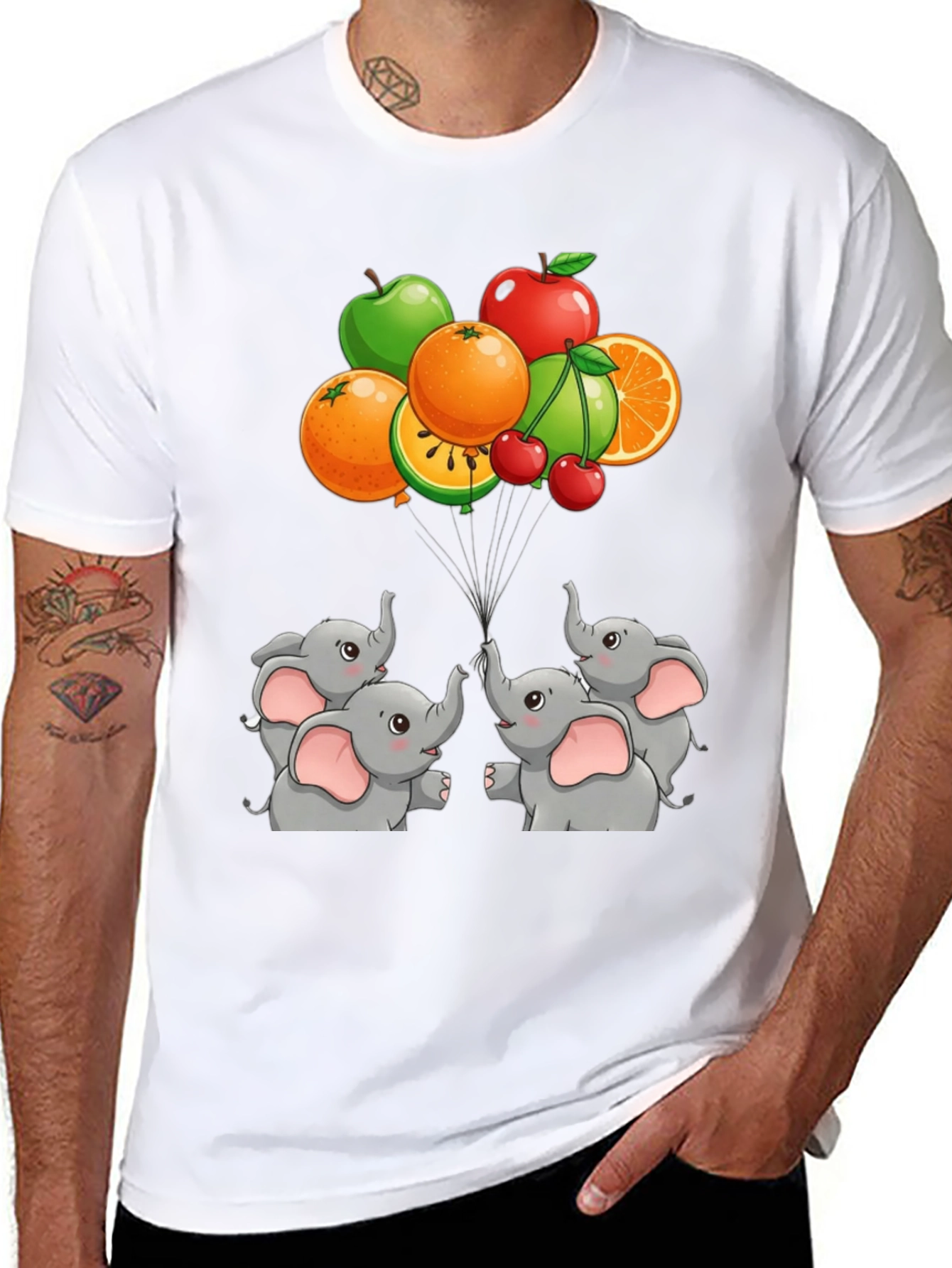 Elephant & Fruit Graphic Tee