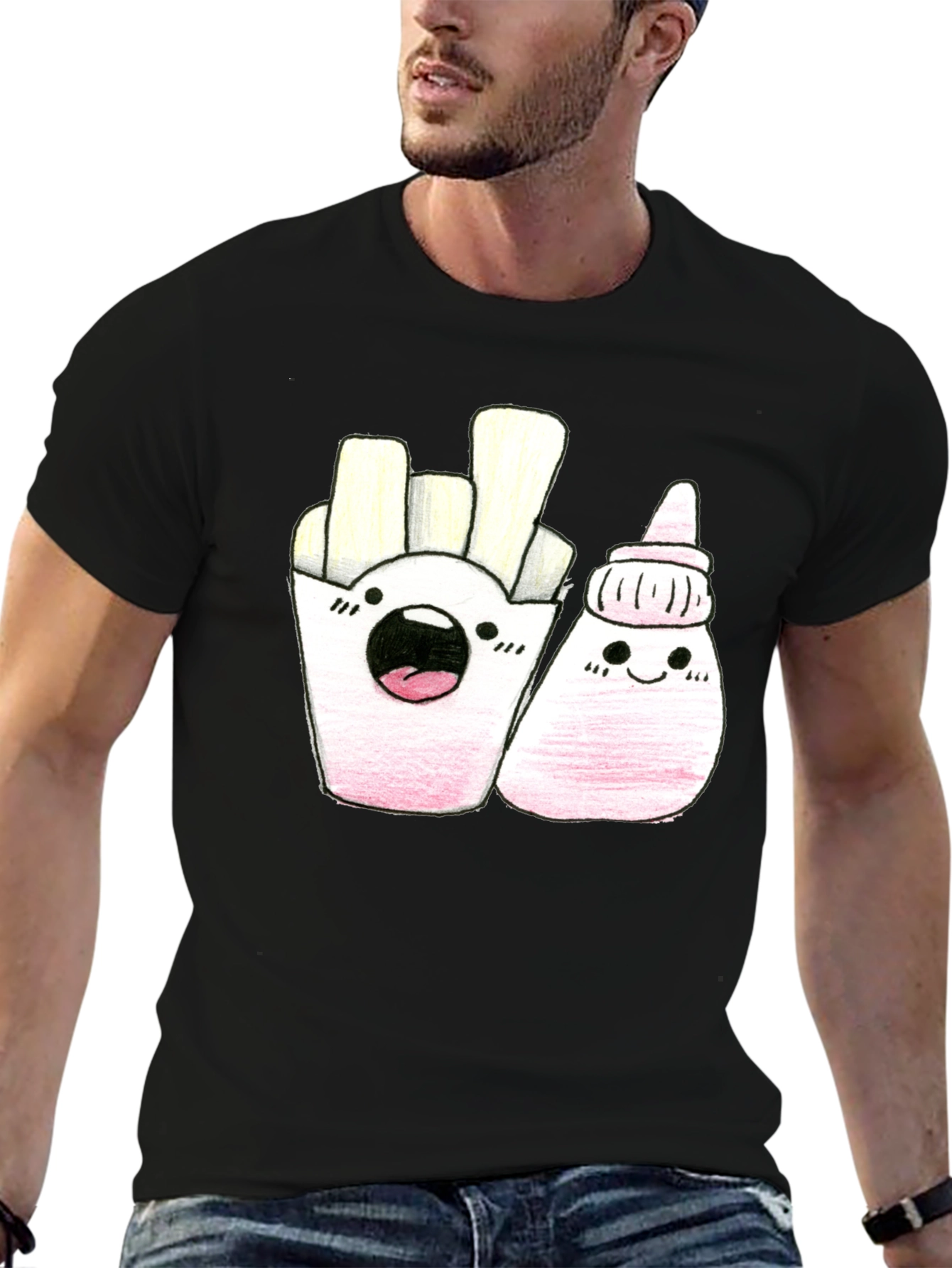 Kawaii Fries & Ketchup Graphic Tee