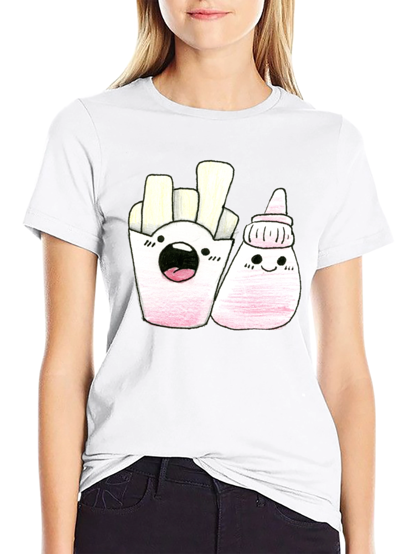 Kawaii Fries & Ketchup Graphic Tee