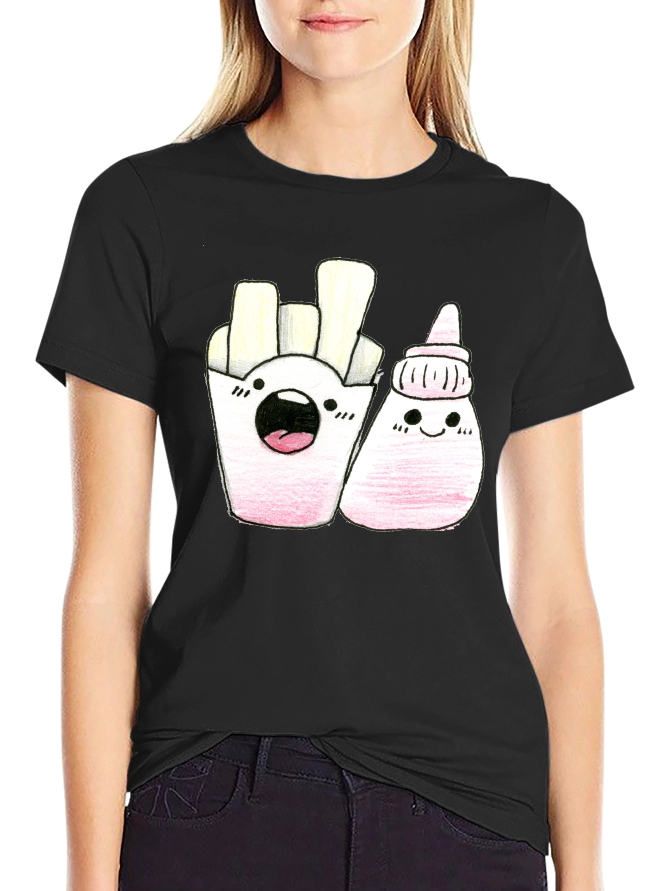 Kawaii Fries & Ketchup Graphic Tee