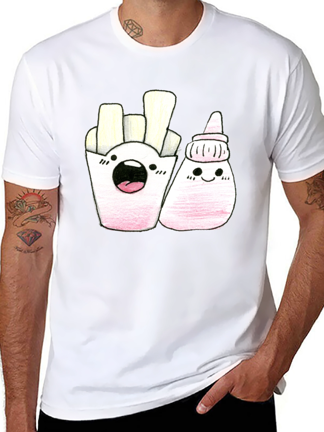 Kawaii Fries & Ketchup Graphic Tee