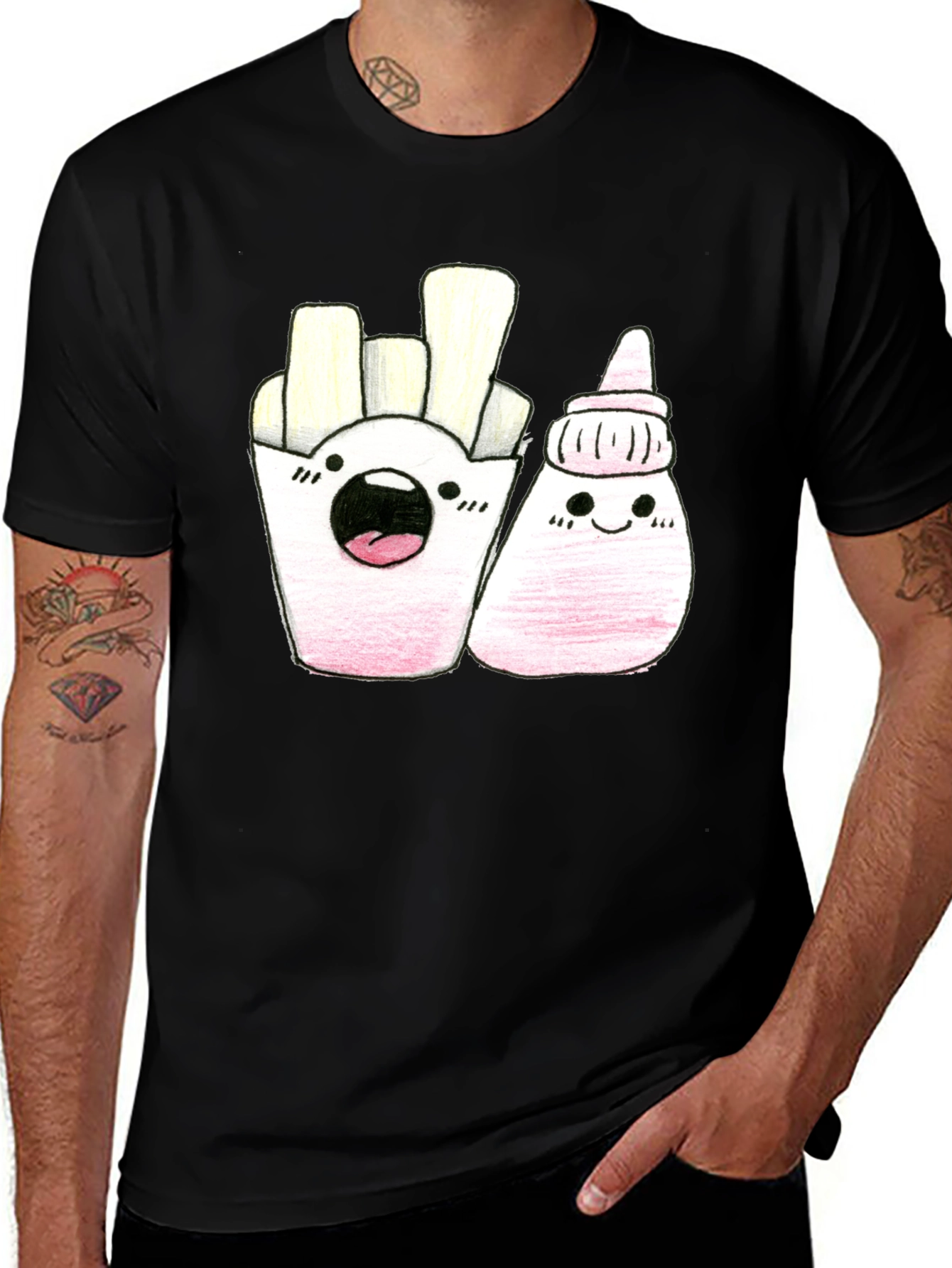 Kawaii Fries & Ketchup Graphic Tee