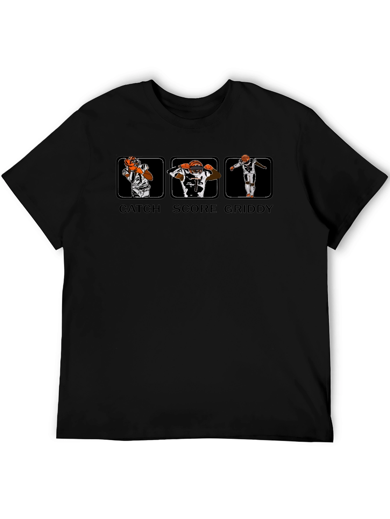 Catch Score Griddy Black T-Shirt