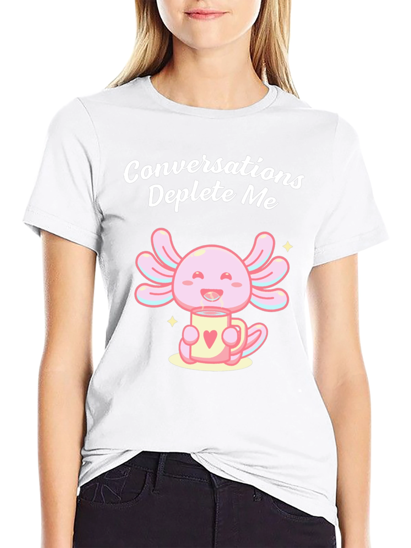 Conversations Deplete Me Axolotl T-Shirt