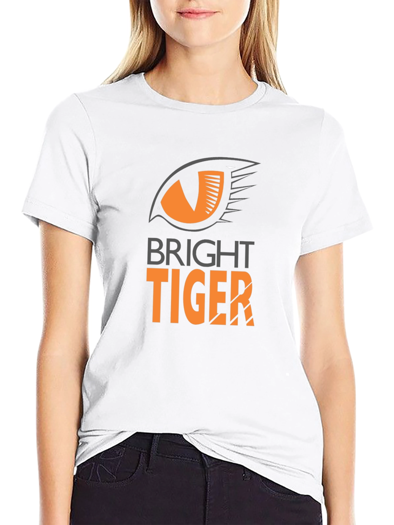 Bright Tiger Graphic Tee - Black Cotton Blend