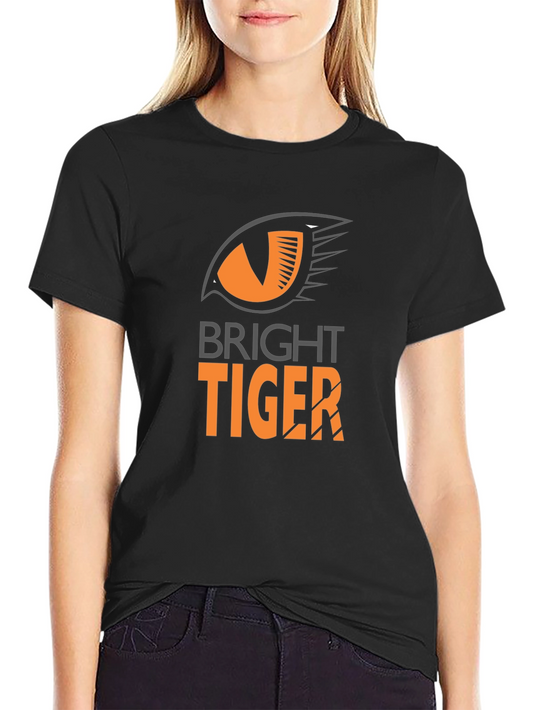 Bright Tiger Graphic Tee - Black Cotton Blend