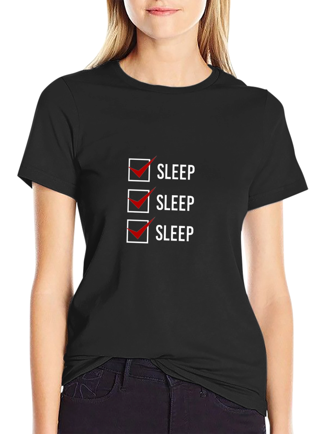Sleep Checkbox Graphic Tee - Soft Cotton Blend