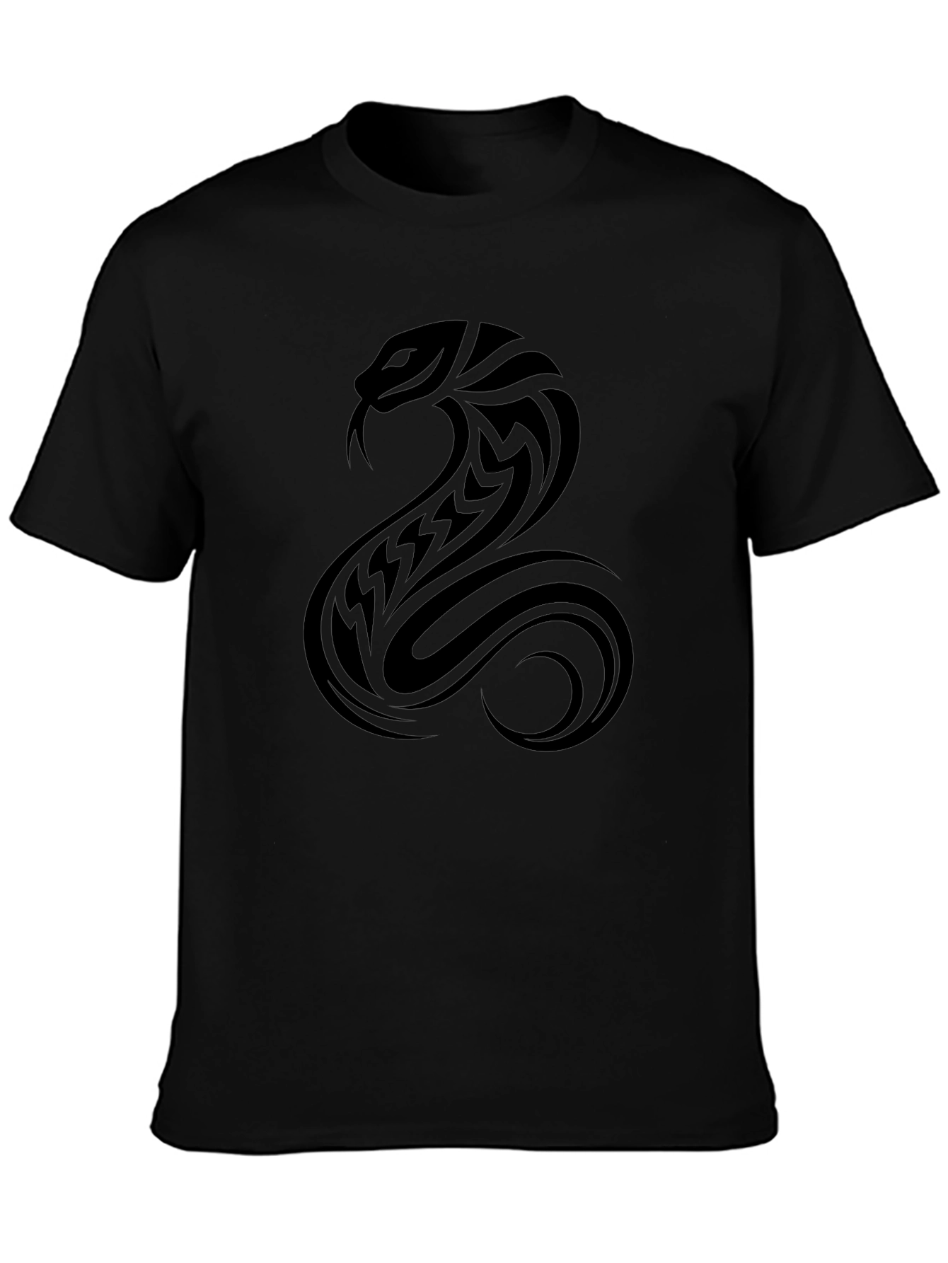 Tribal Cobra Graphic Tee - Black