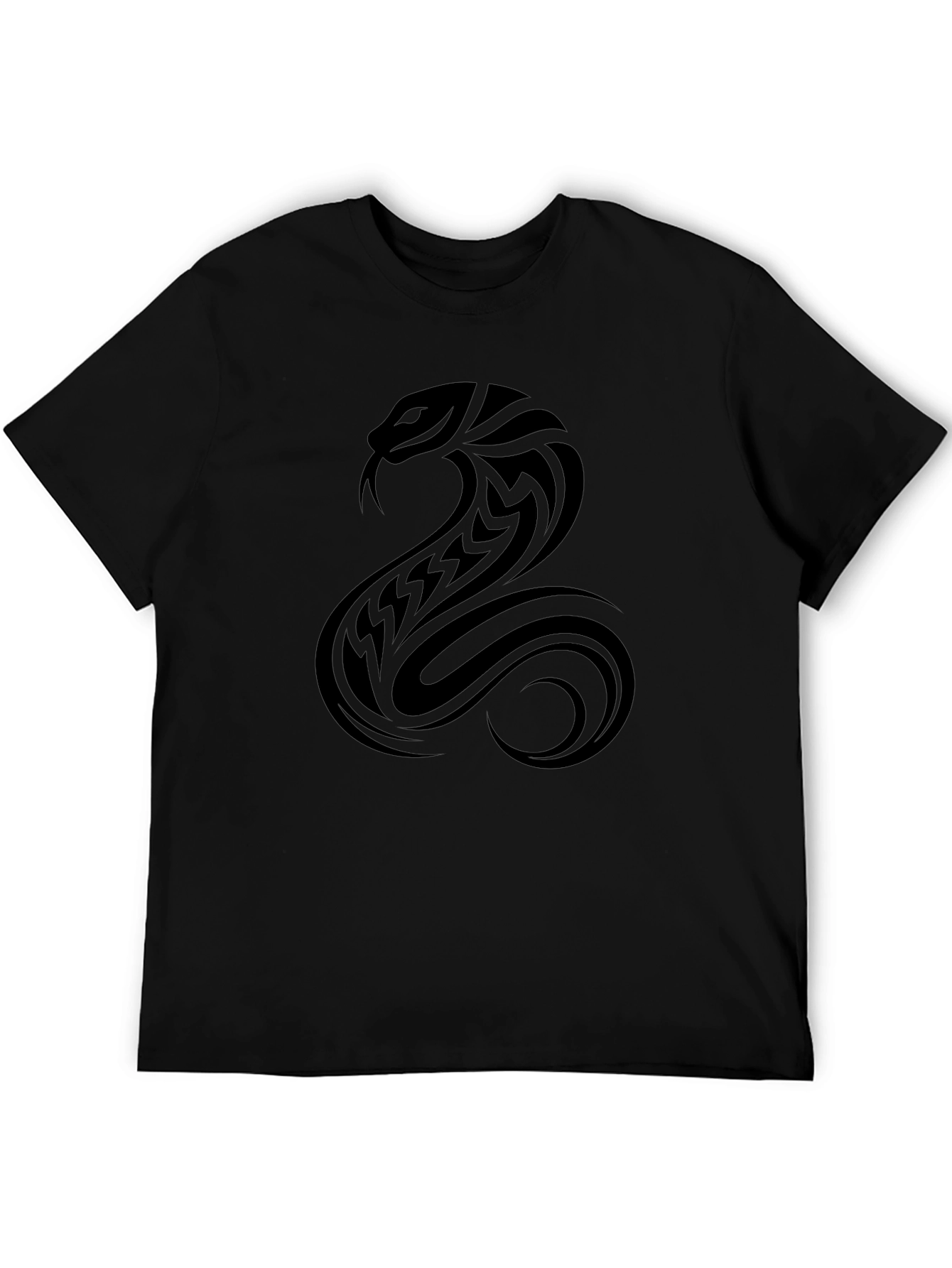Tribal Cobra Graphic Tee - Black