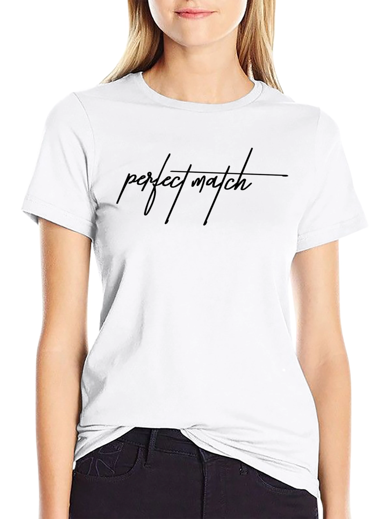 Perfect Match Black Graphic Tee