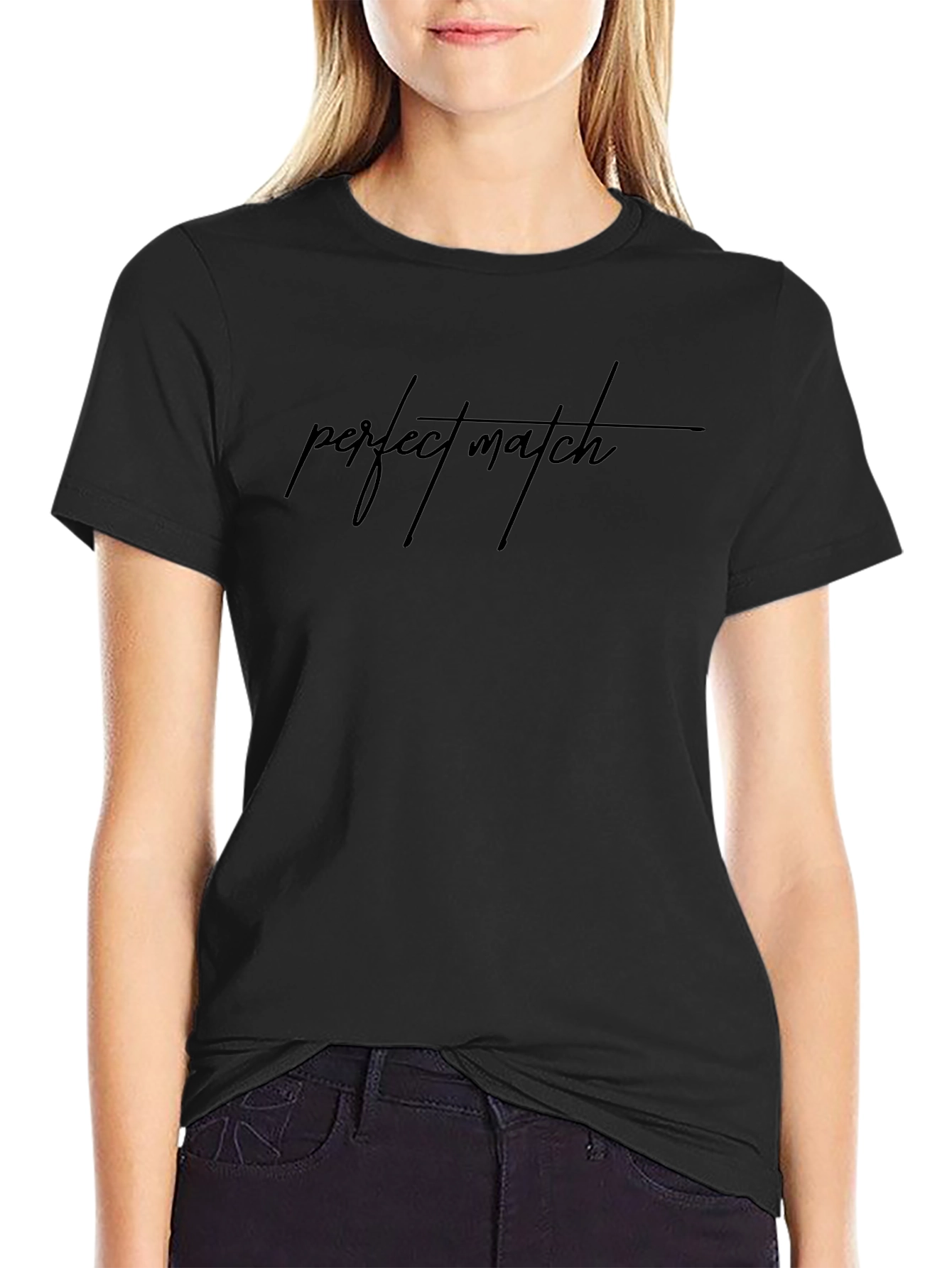Perfect Match Black Graphic Tee