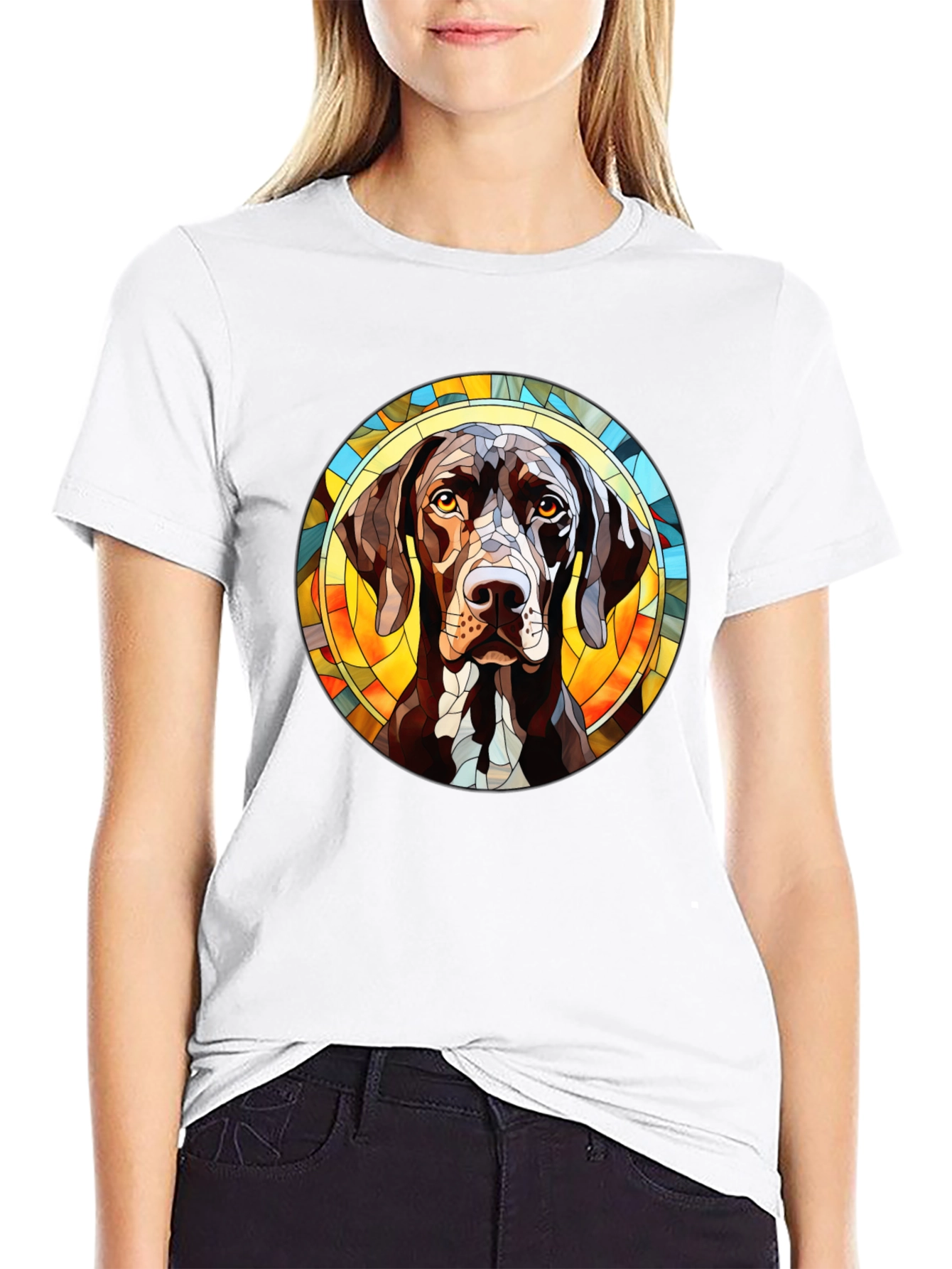 Dog Breed Stained Glass T-Shirt - Unique Design